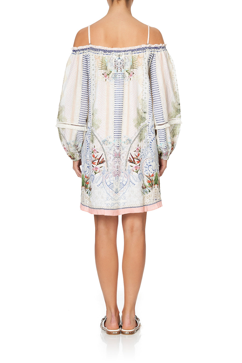 OFF SHOULDER DRESS WITH STRAPS BEACH SHACK