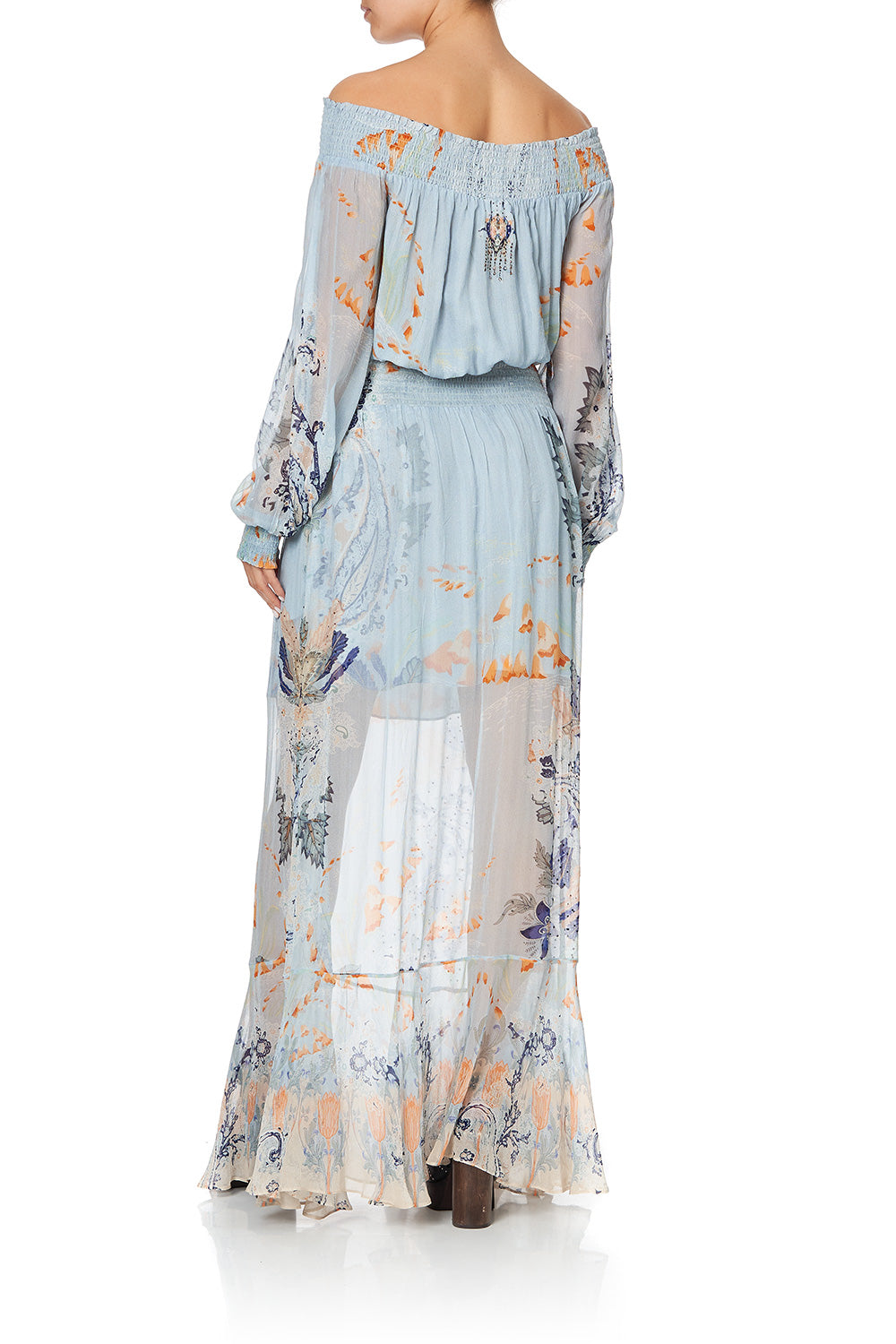 OFF SHOULDER SHIRRED DRESS FRASER FANTASIA