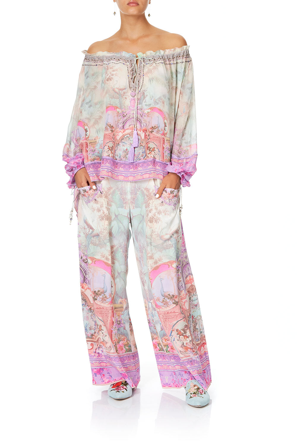 CAMILLA OFF THE SHOULDER BLOUSE ELECTRON LIBRE