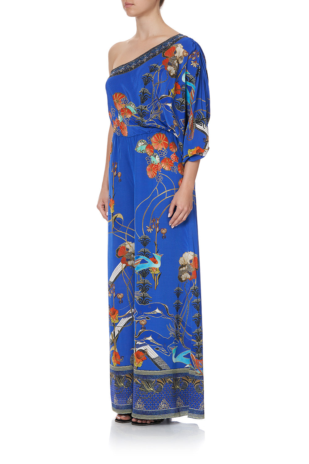 ONE SHOULDER FLARED JUMPSUIT TREE OF LIFE