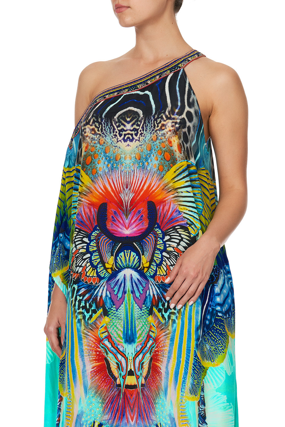 ONE SHOULDER KAFTAN WITH NECKBAND REEF WARRIOR