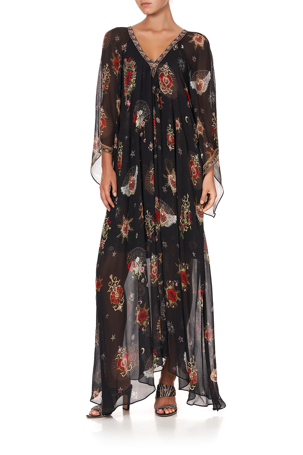 PLEAT SLEEVE LONG DRESS MONTAGUES CAPULET