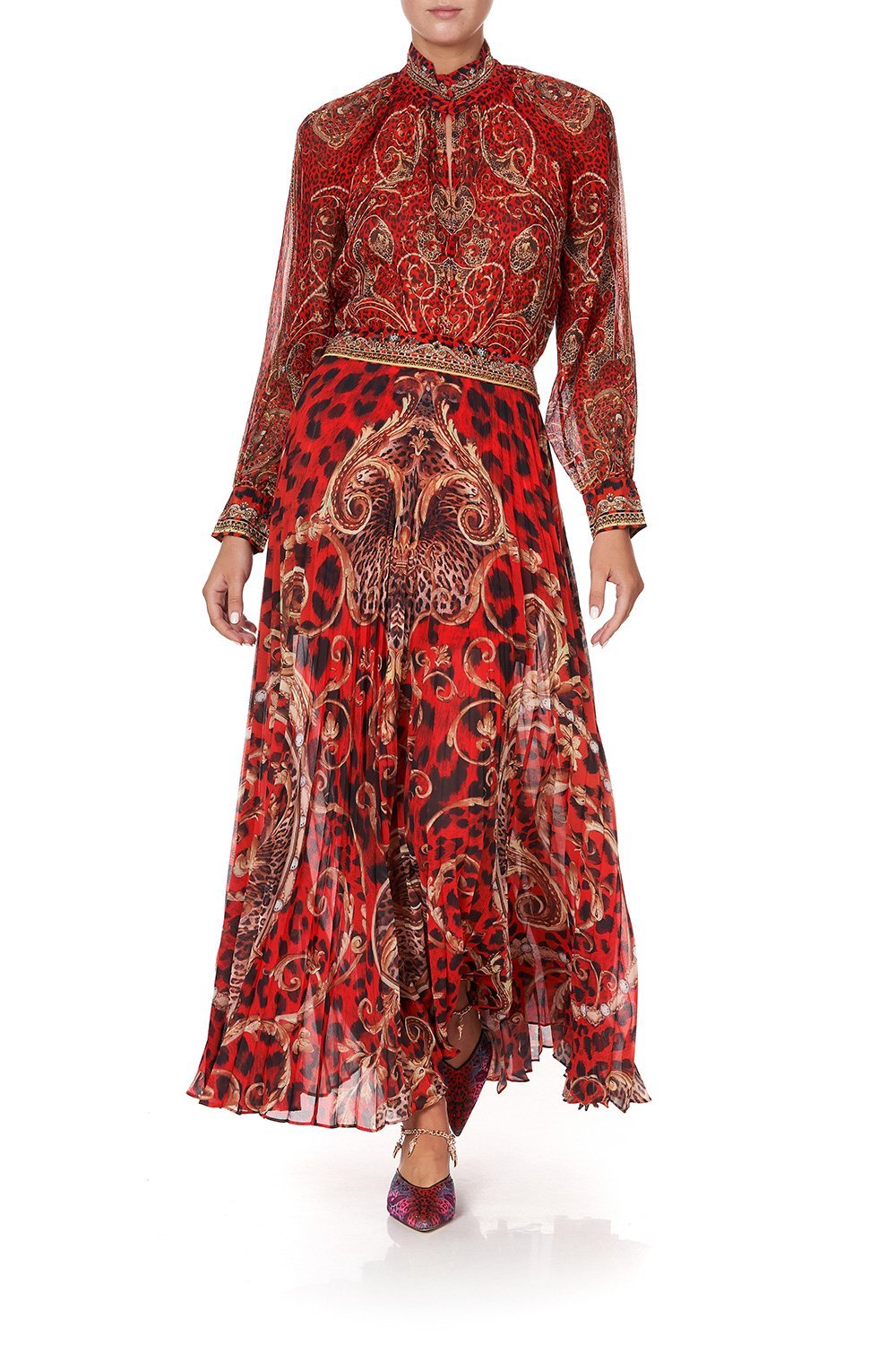 PLEATED FULL HEM SKIRT SLAVE TO THE RHYTHM