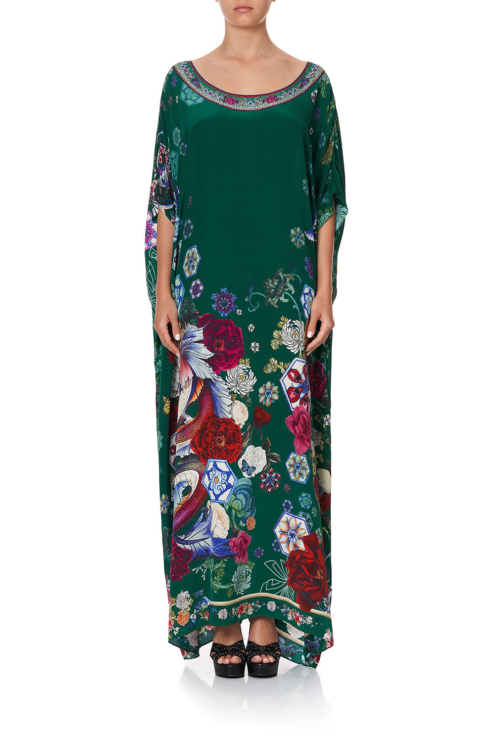 ROUND NECK KAFTAN EMERALD'S ORBIT