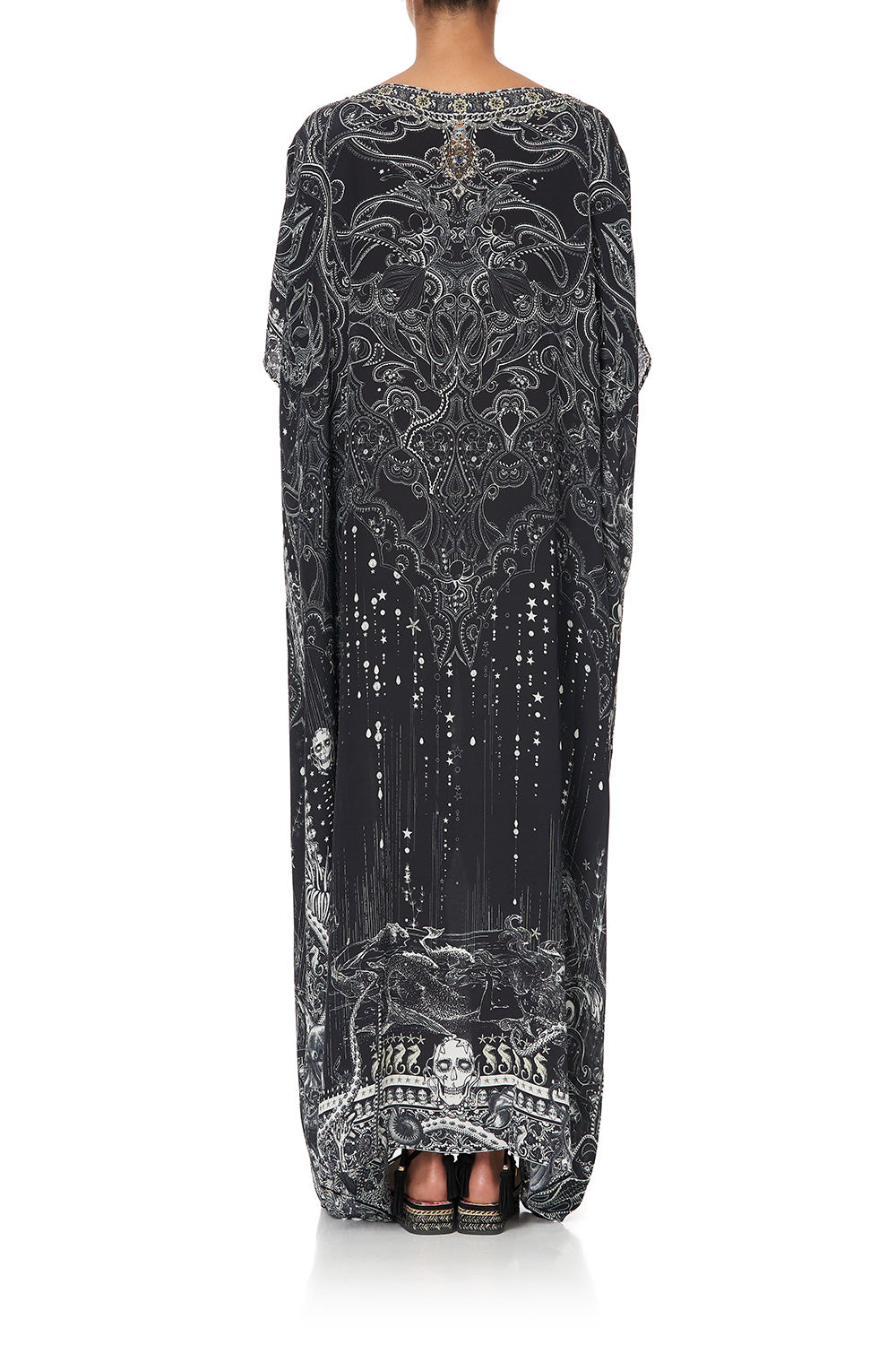 ROUND NECK KAFTAN MIDNIGHT PEARL