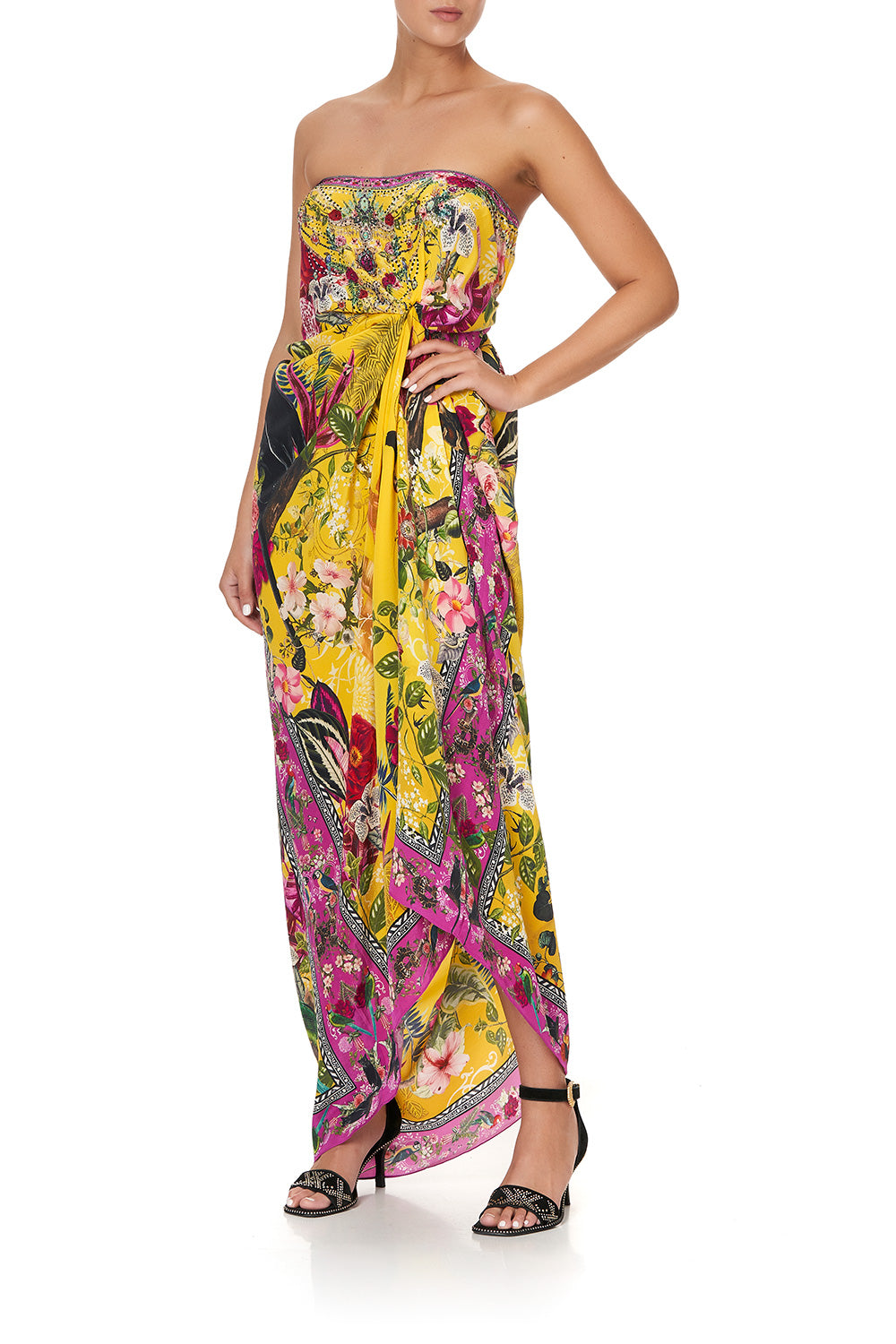 ROUND NECK KAFTAN SAFFRON MOON