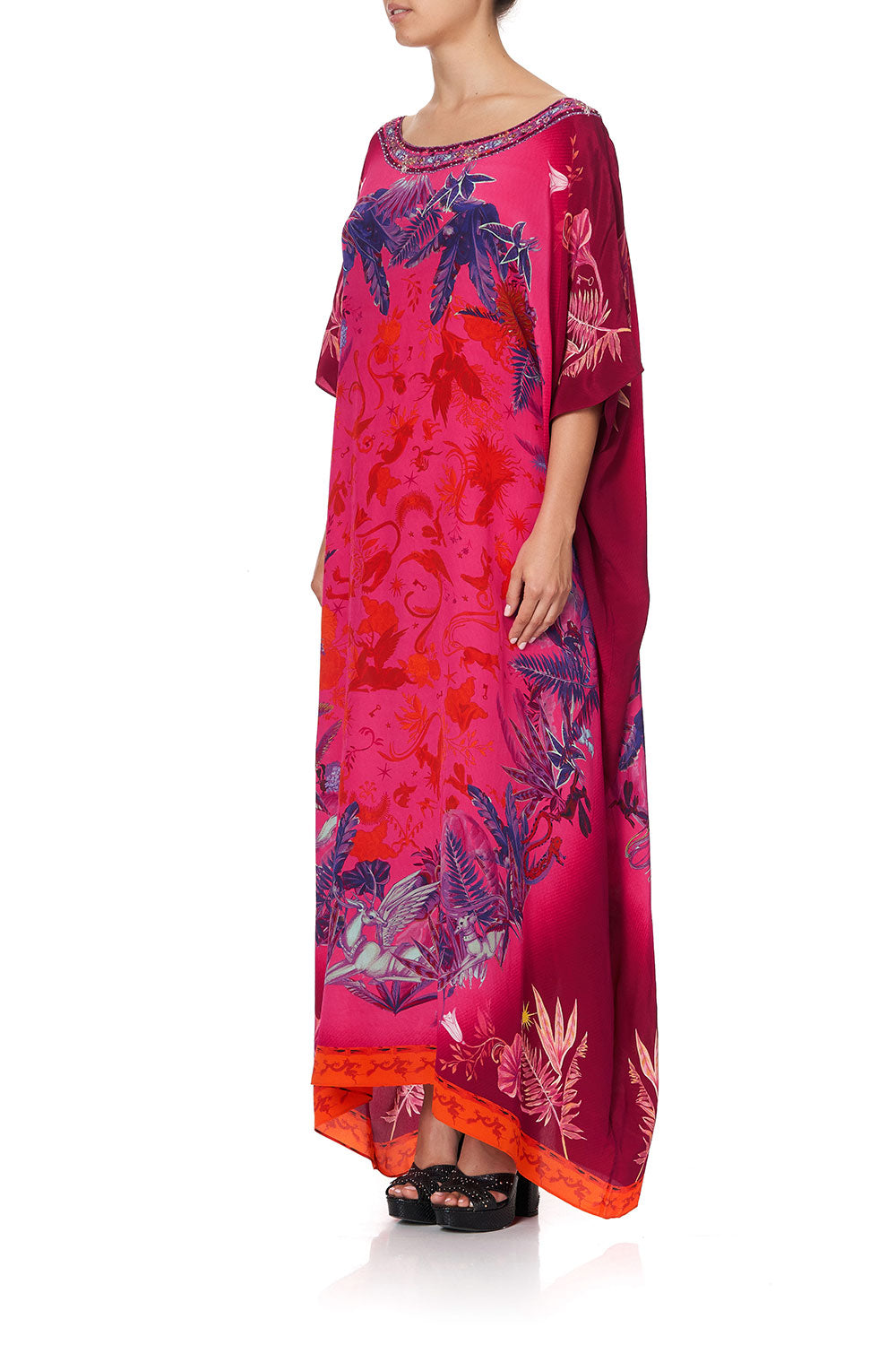 ROUND NECK KAFTAN TROPIC OF NEON