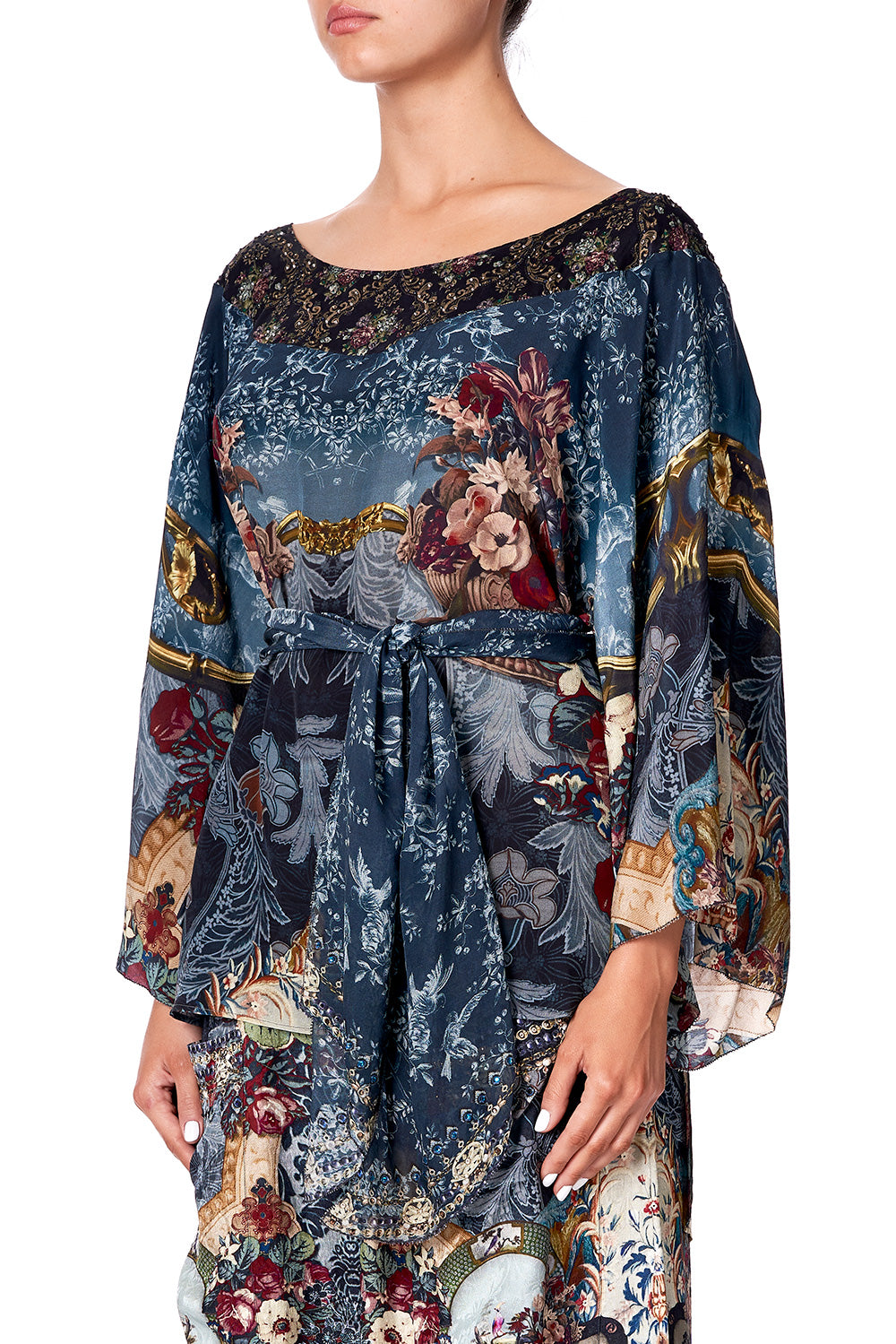 ROUND NECK TOP WITH BELT HOTEL BOHEME