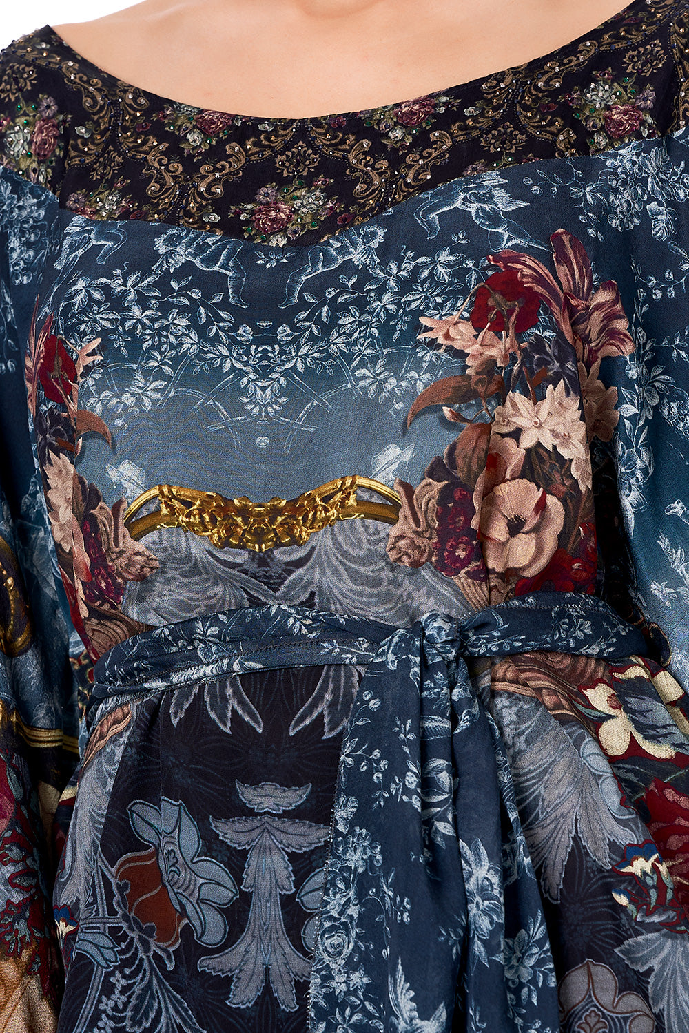 ROUND NECK TOP WITH BELT HOTEL BOHEME