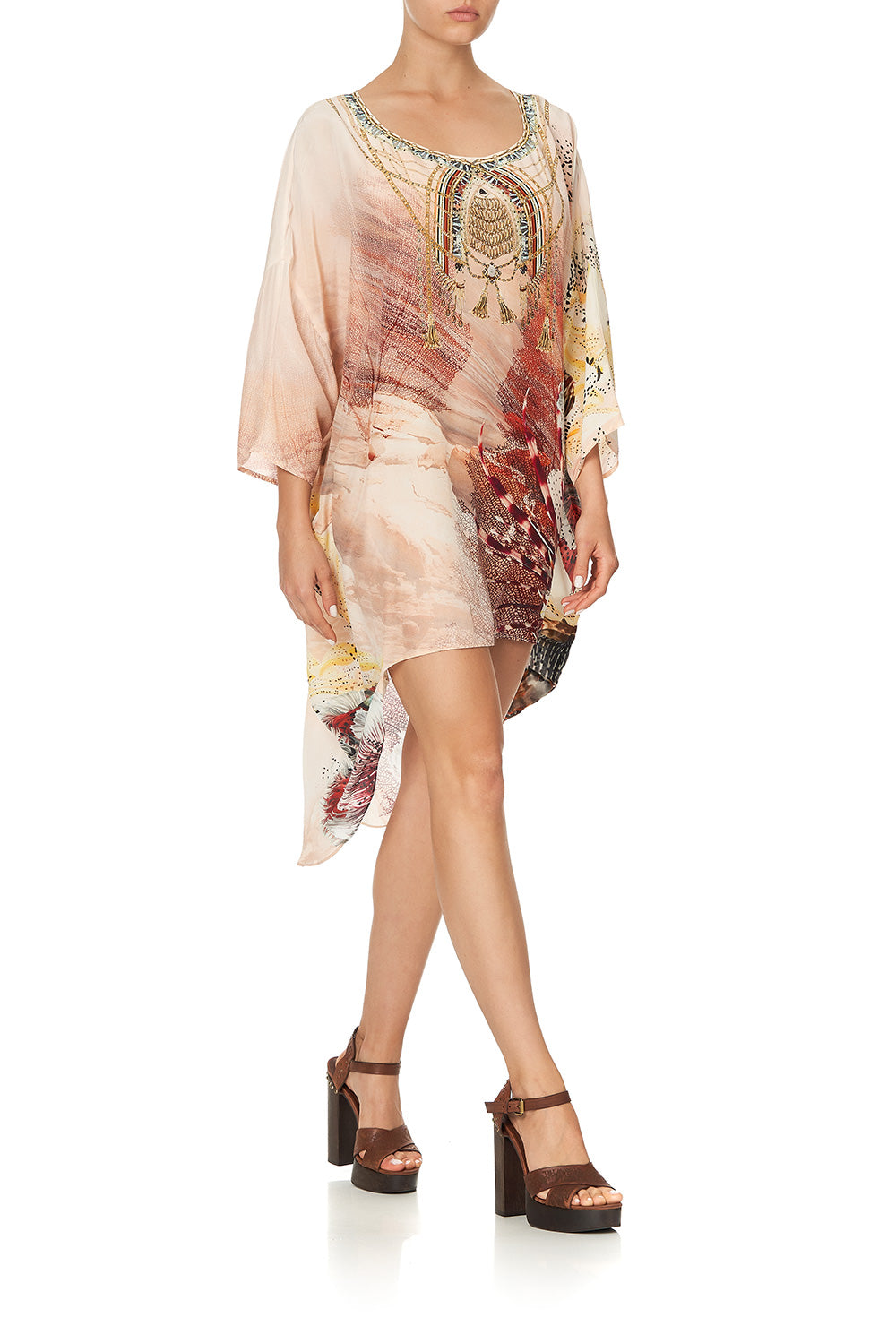 SCOOP BACK HEM DRESS COASTAL TREASURE