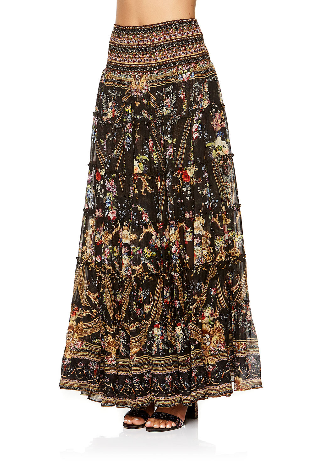 SHEER TIERED CIRCLE SKIRT FRIEND IN FLORA