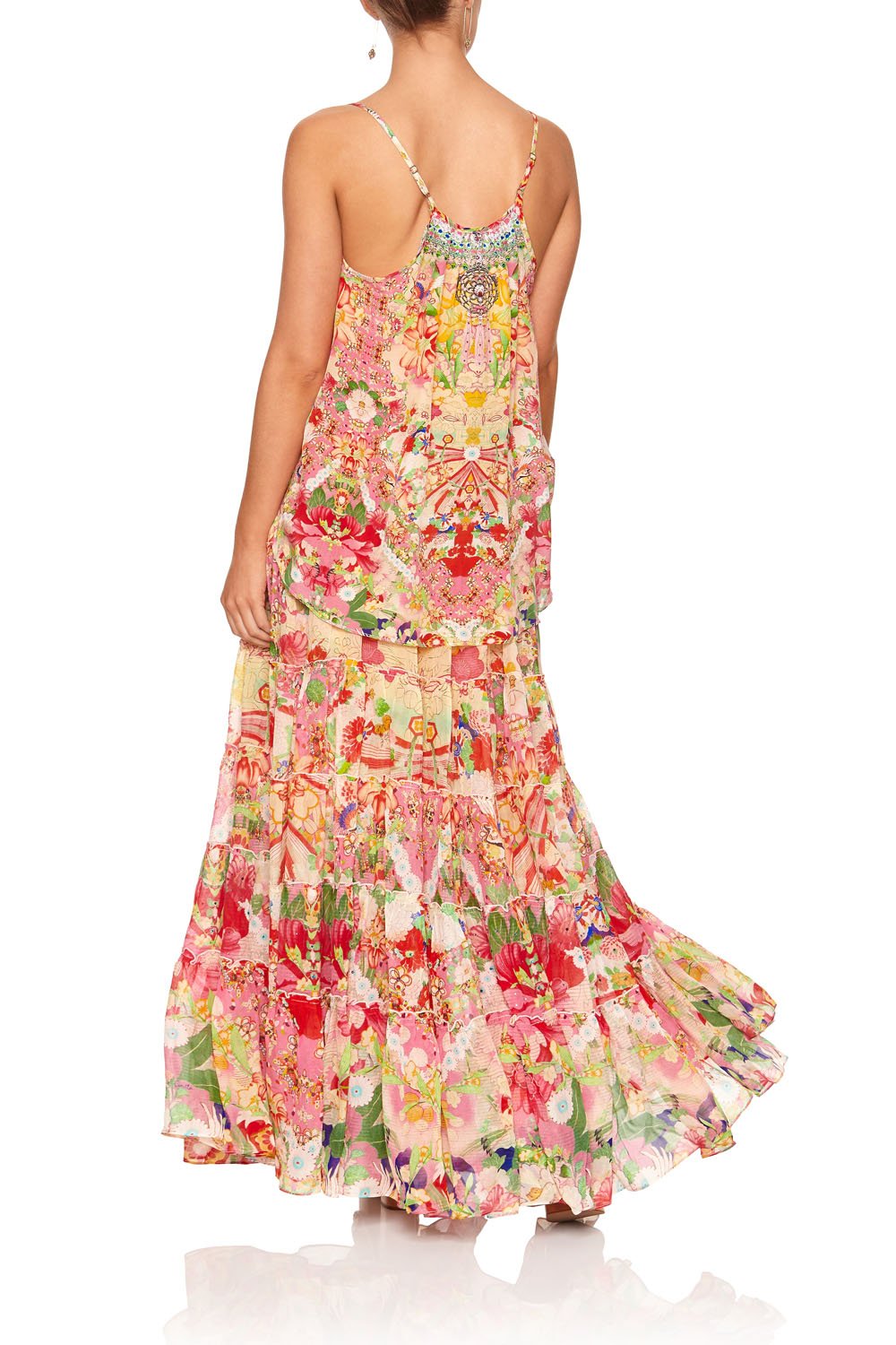 SHEER TIERED CIRCLE SKIRT KIMONO KISSES