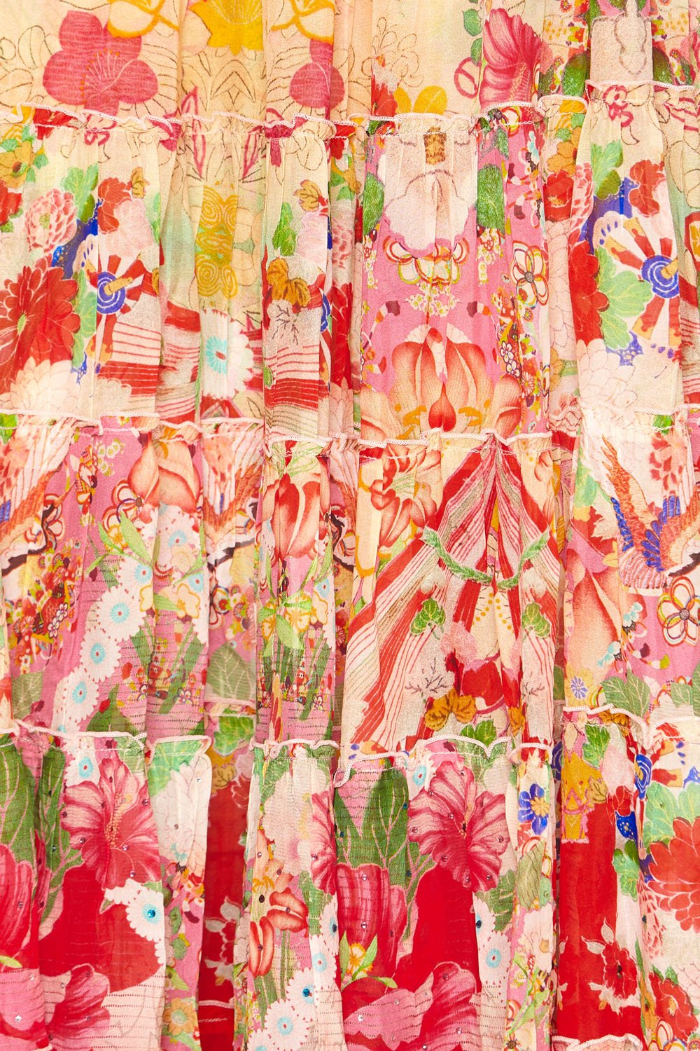 SHEER TIERED CIRCLE SKIRT KIMONO KISSES