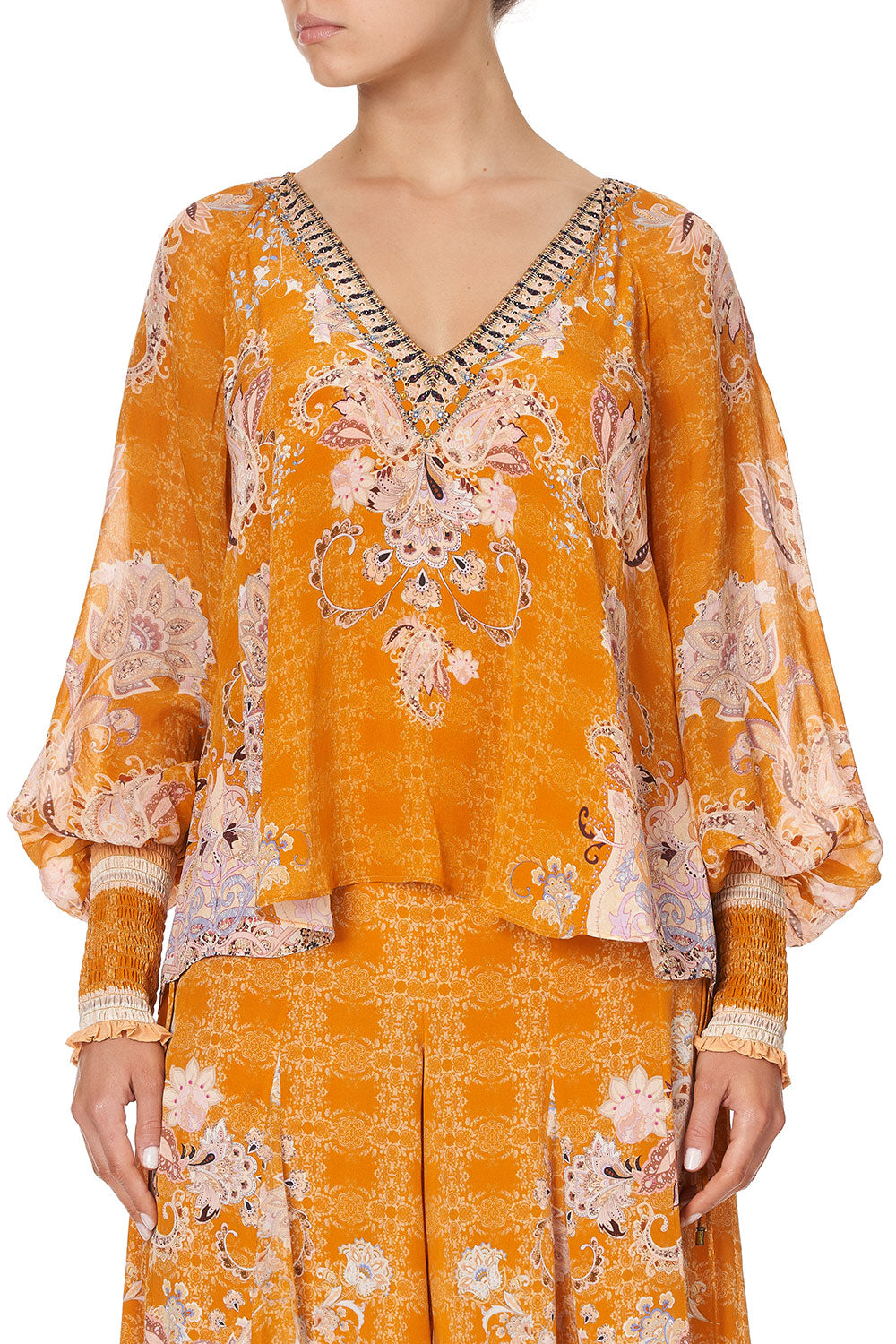 SHIRRED CUFF BLOUSE MARRAKESH MAIDEN