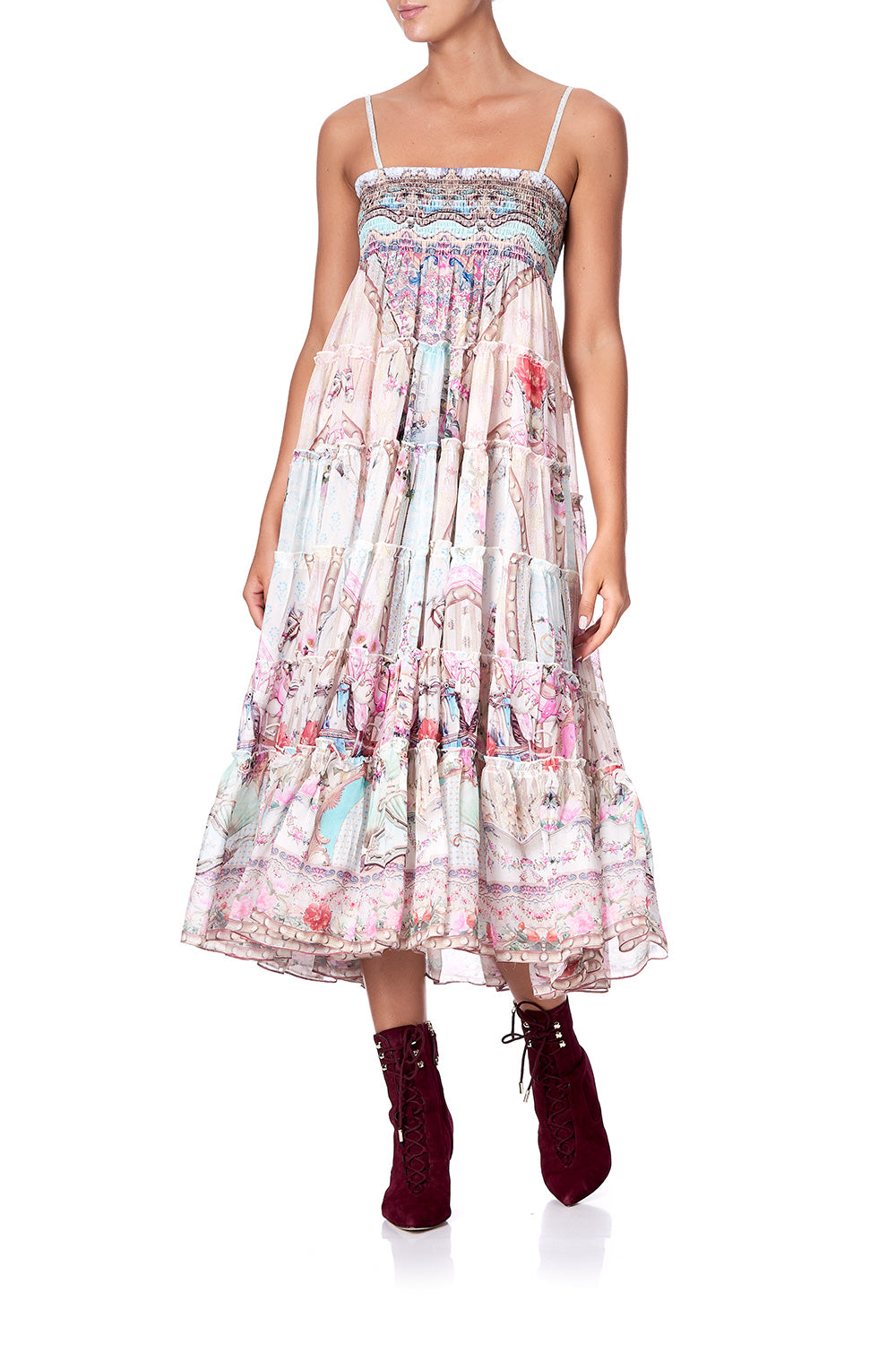 SHEER TIERED CIRCLE SKIRT CAROUSEL MADEMOISELLE