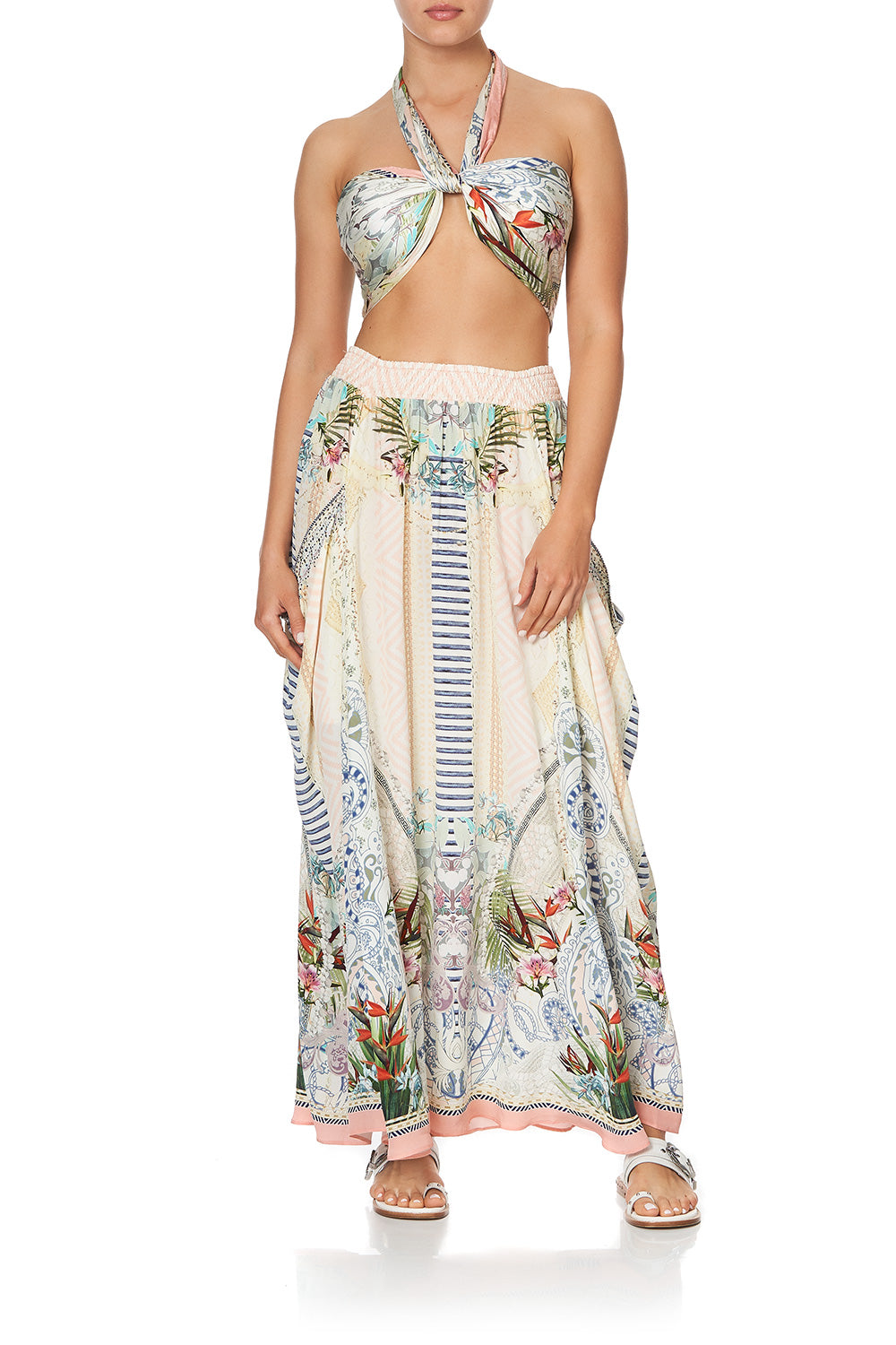 SHIRRED WAIST POCKET SKIRT BEACH SHACK