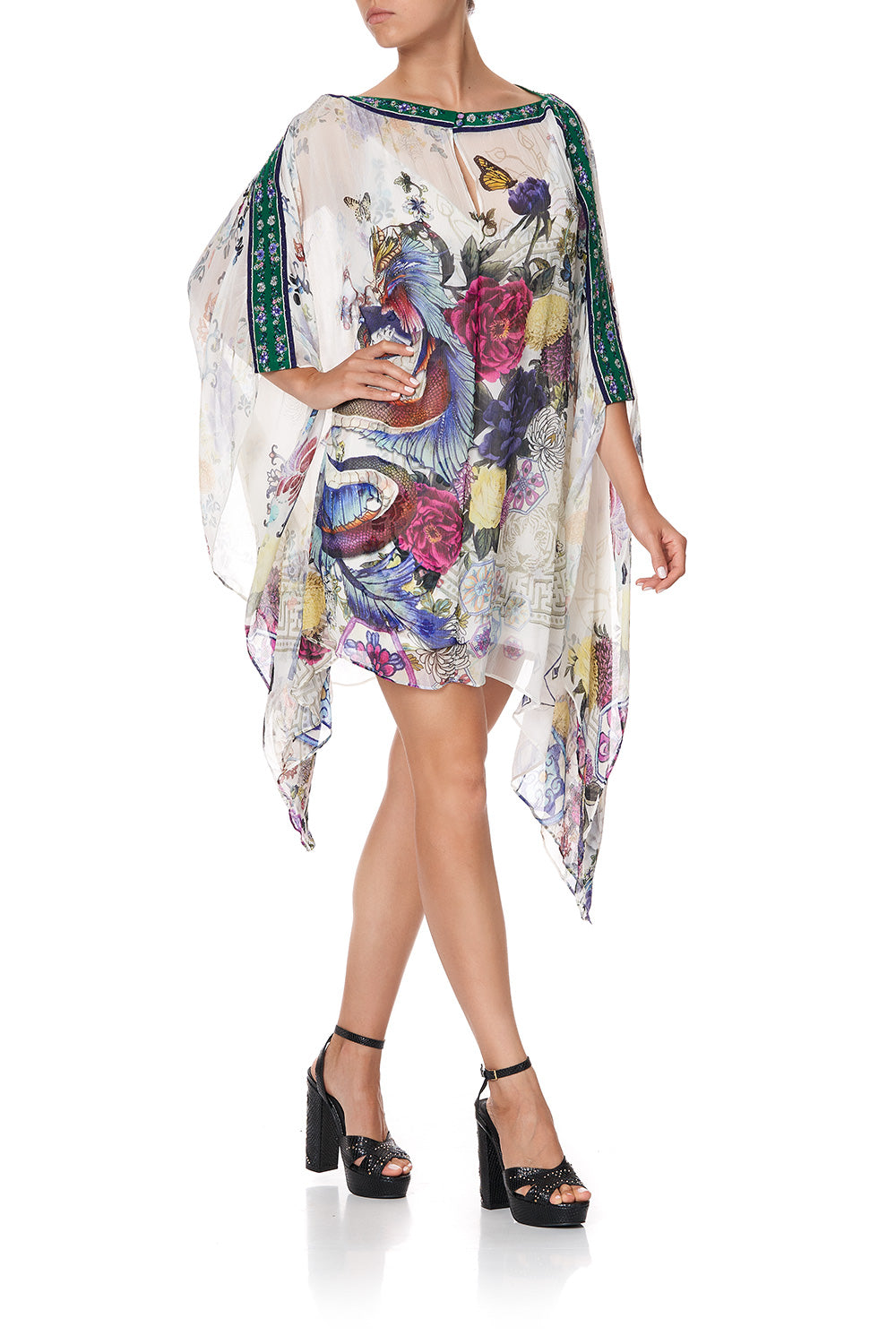 SHORT DRESS WITH BOAT NECKBAND GENTLE MOON