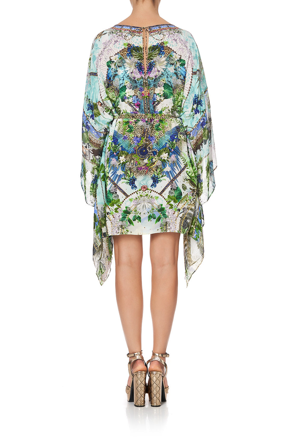 SHORT KAFTAN WITH SHEER SLEEVES MOON GARDEN