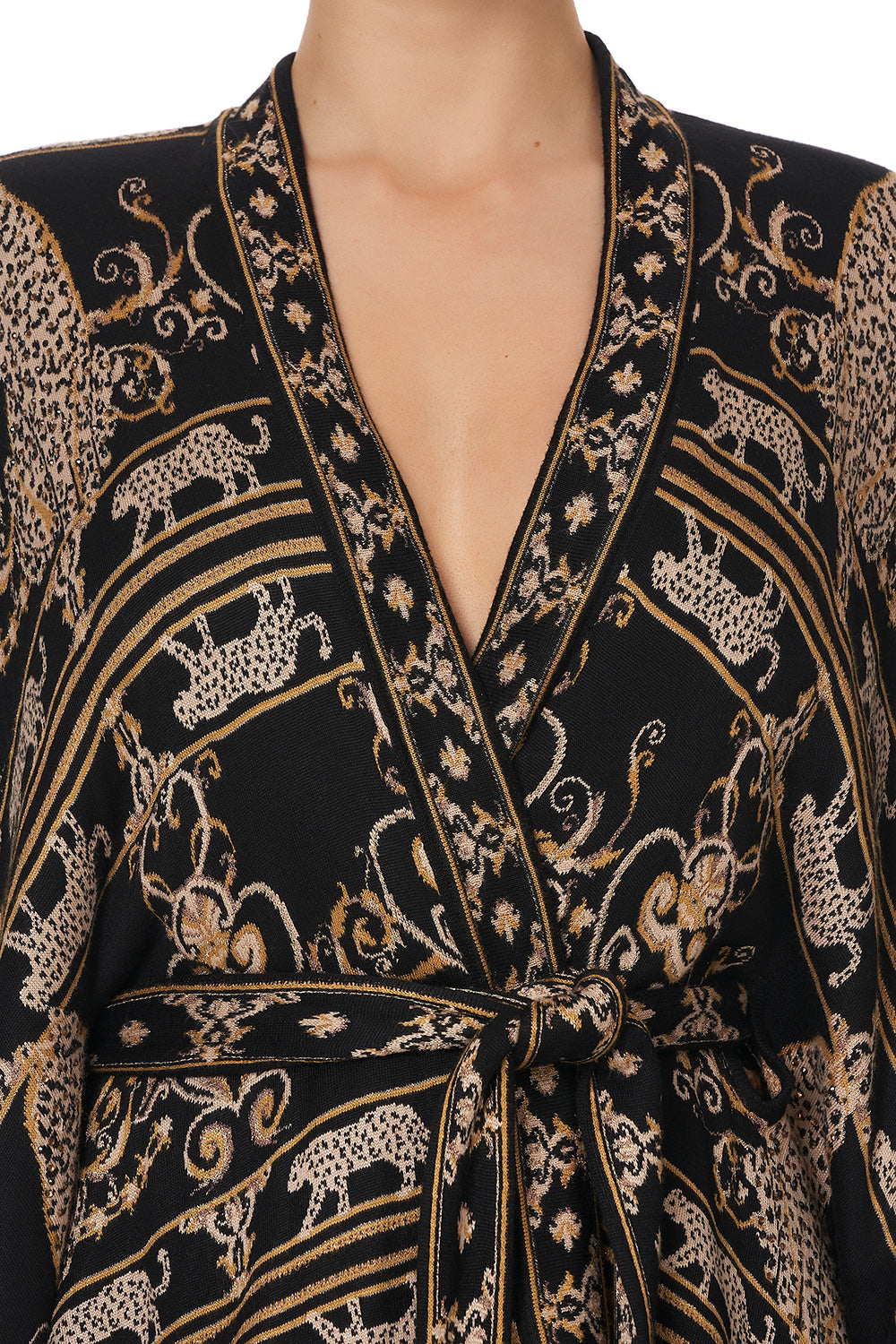 SHORT KNIT PONCHO WITH TIE STUDIO 54