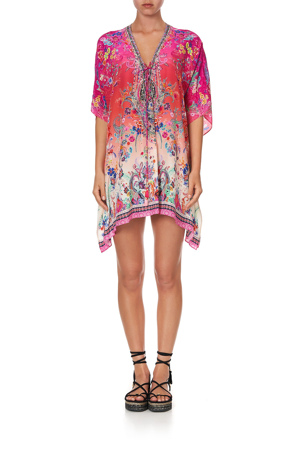 SHORT LACE UP KAFTAN FREE LOVE