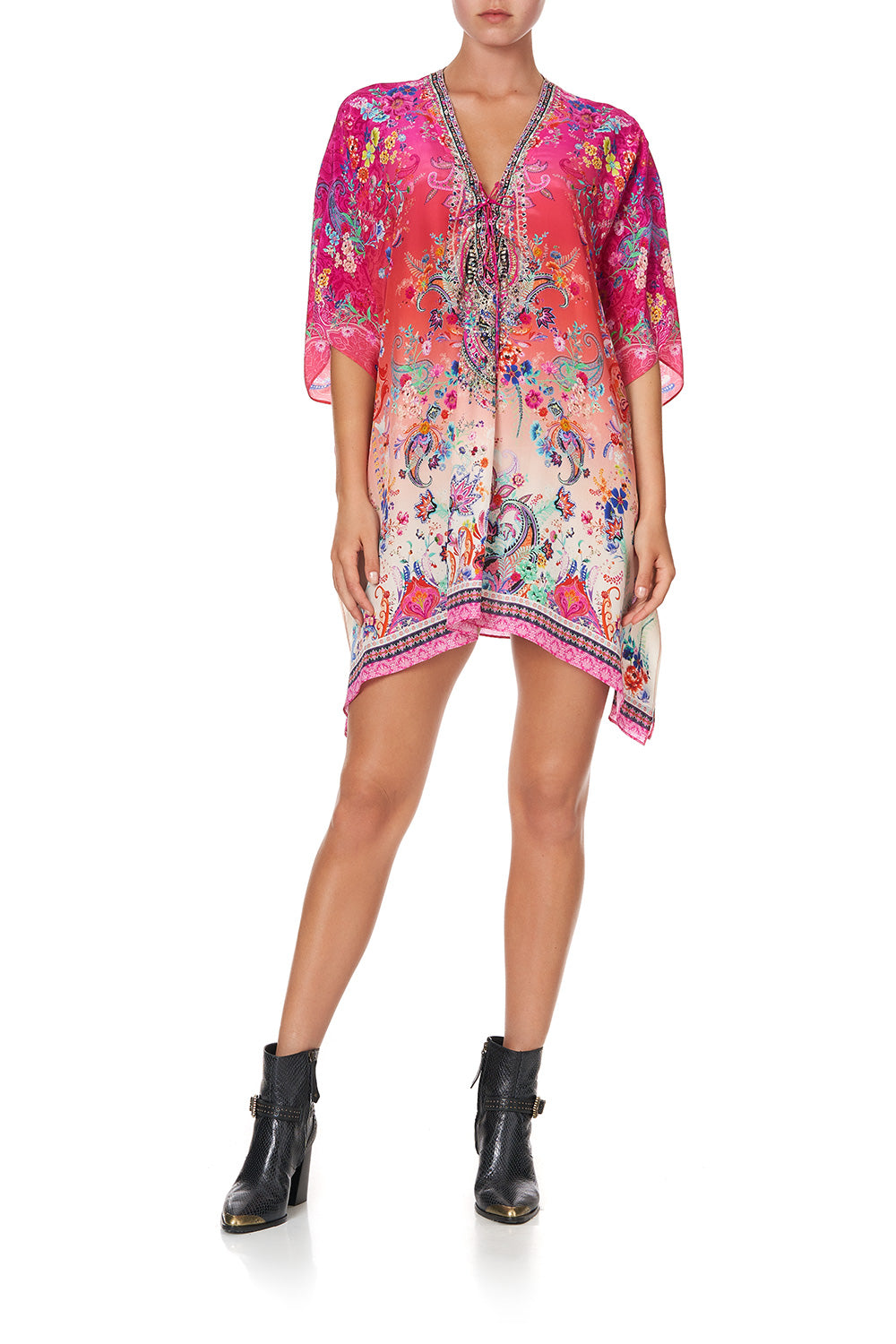 SHORT LACE UP KAFTAN FREE LOVE