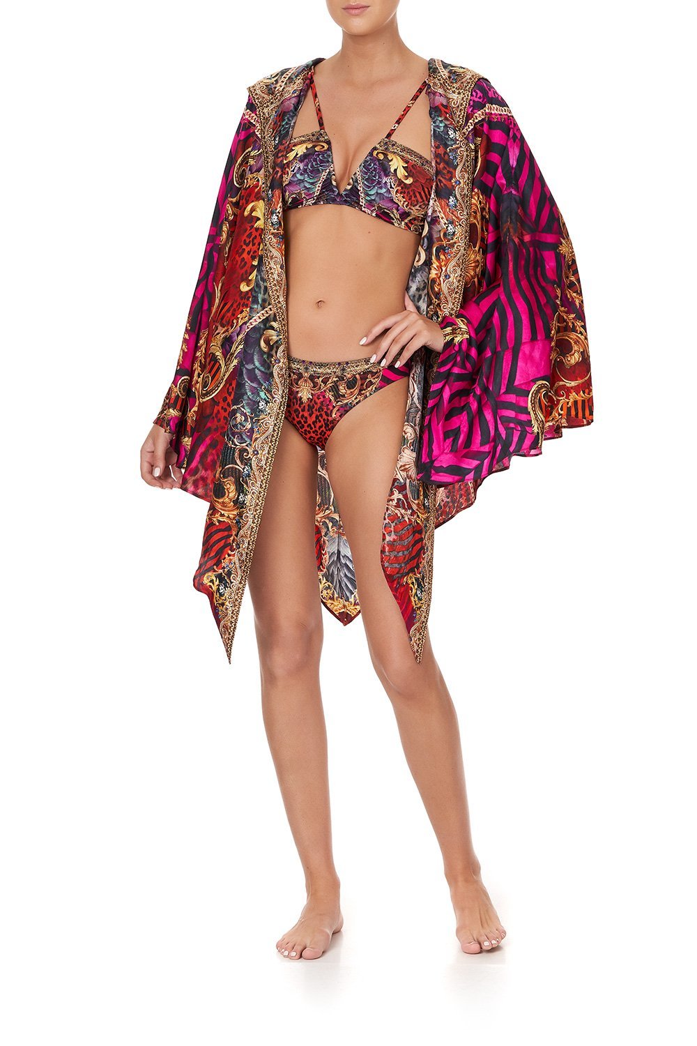 SILK HOODED SHAWL SLAVE TO THE RHYTHM