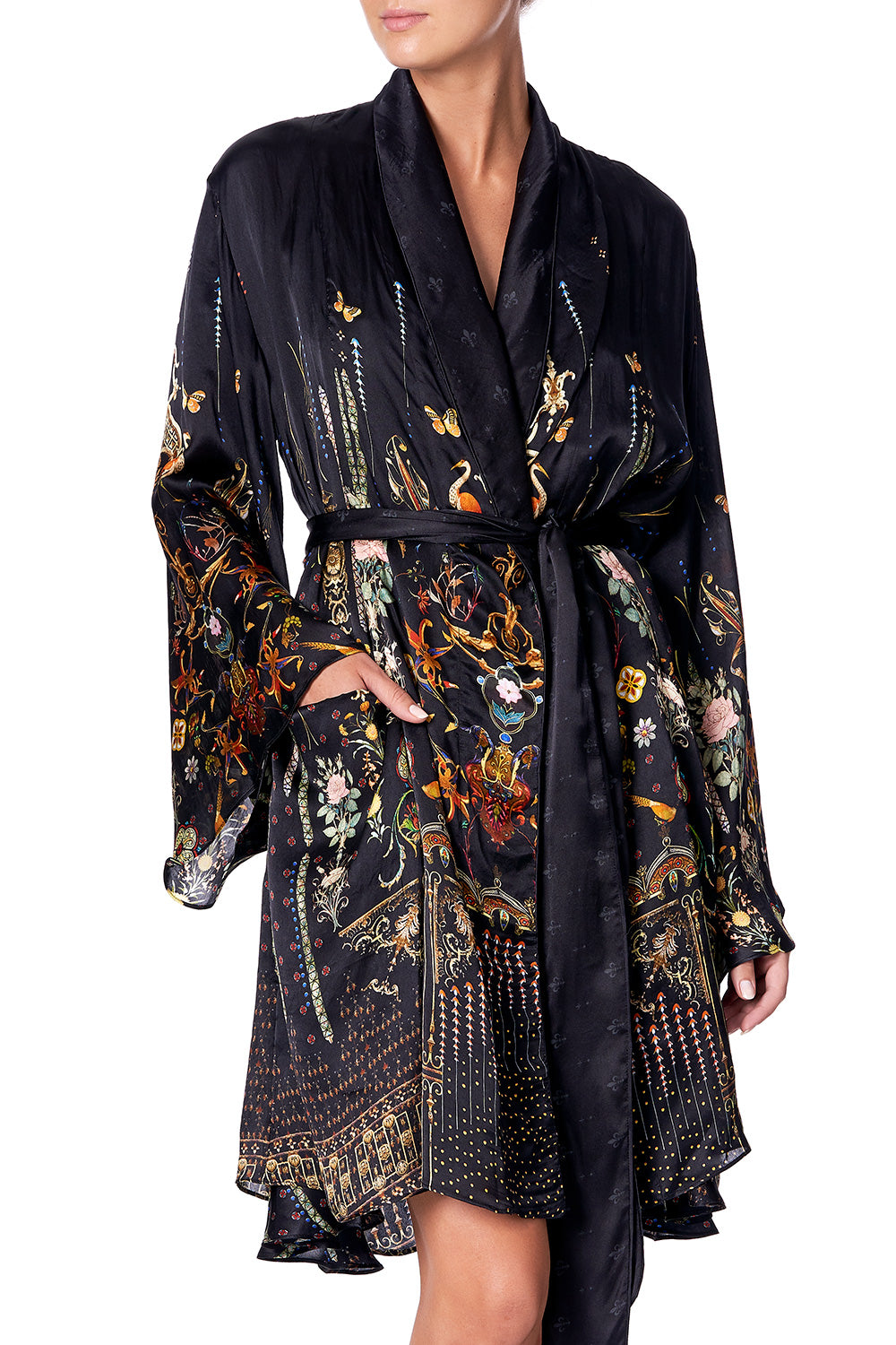 SLEEPWEAR FLARED SLEEVE DRESSING GOWN REBELLE REBELLE