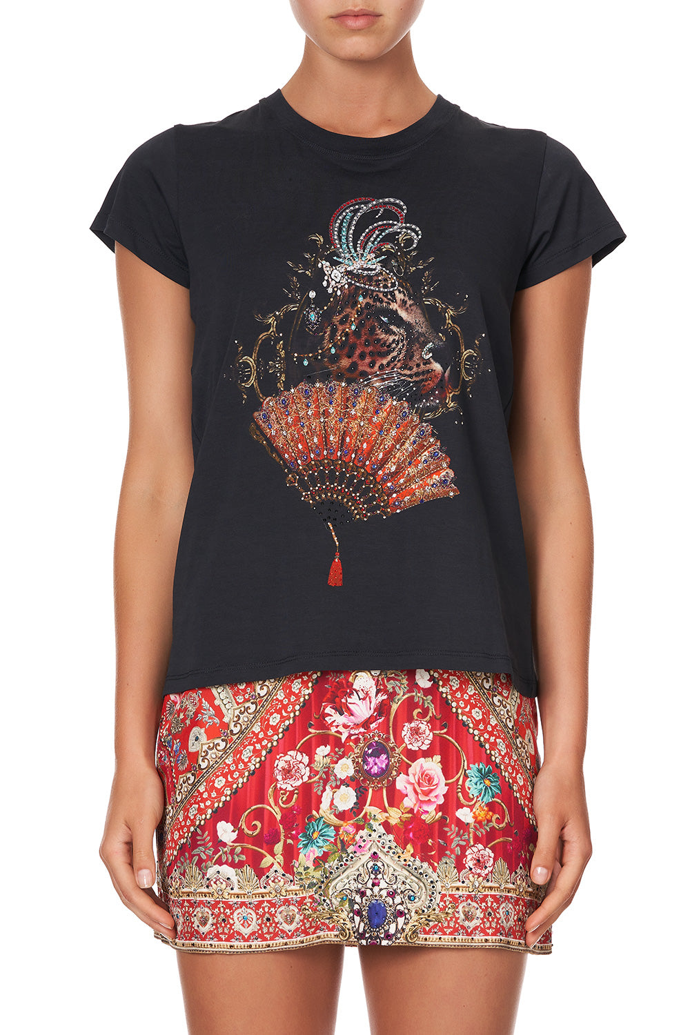 SLIM FIT  ROUND NECK T-SHIRT CAMEOS CAN CAN