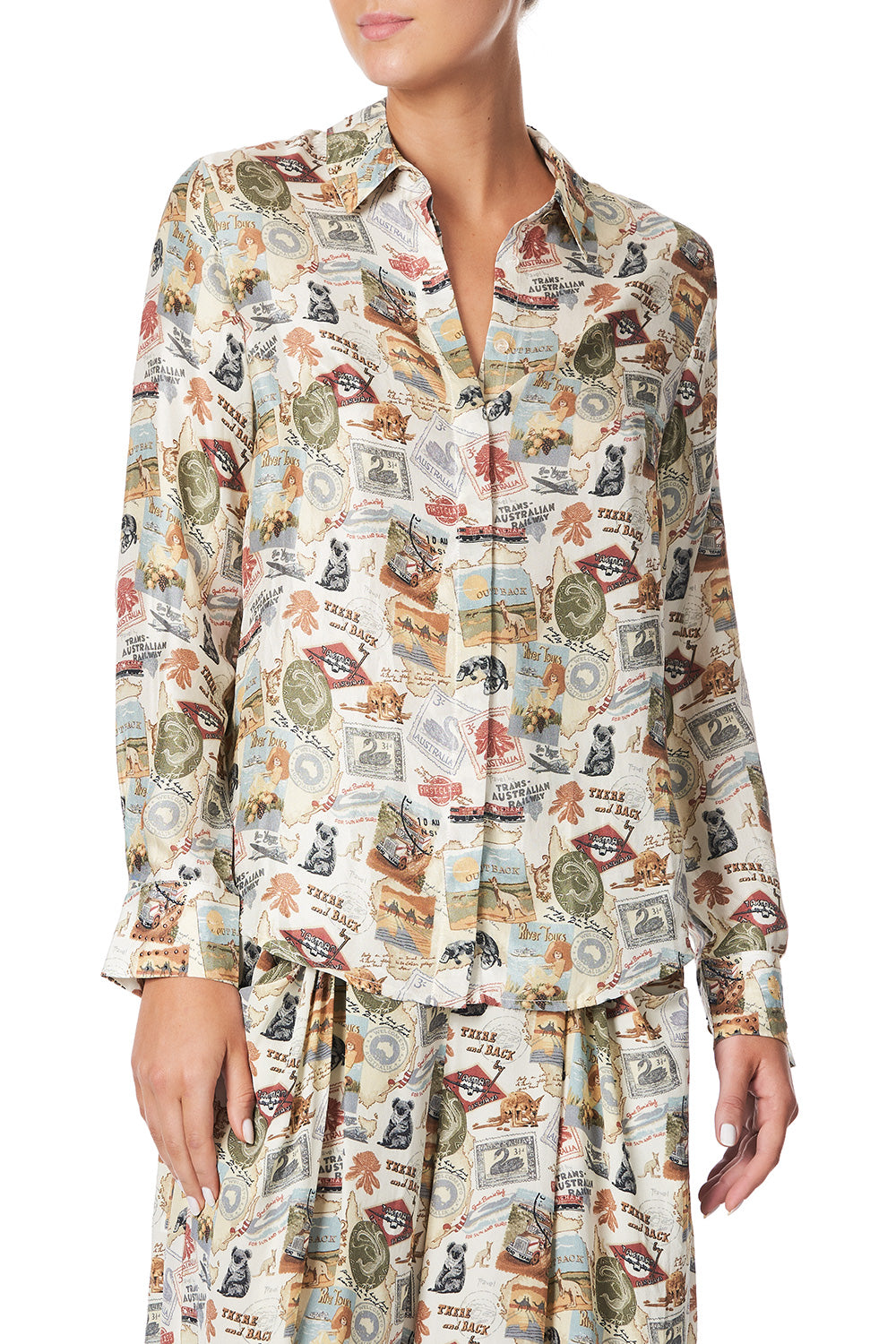 SLIM FIT LONG SLEEVE SHIRT WISH YOU WERE HERE