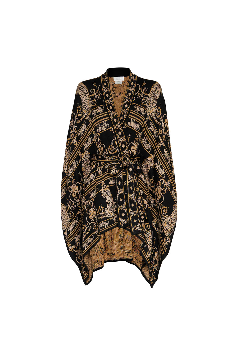 SHORT KNIT PONCHO WITH TIE STUDIO 54