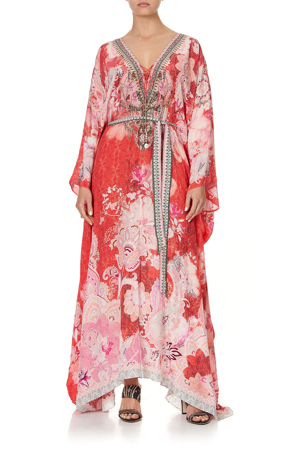 SPLIT HEM LACE UP KAFTAN PALACE MUSE