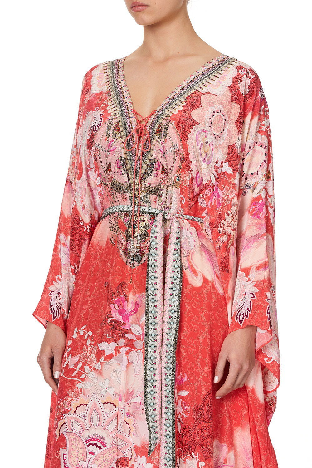 SPLIT HEM LACE UP KAFTAN PALACE MUSE