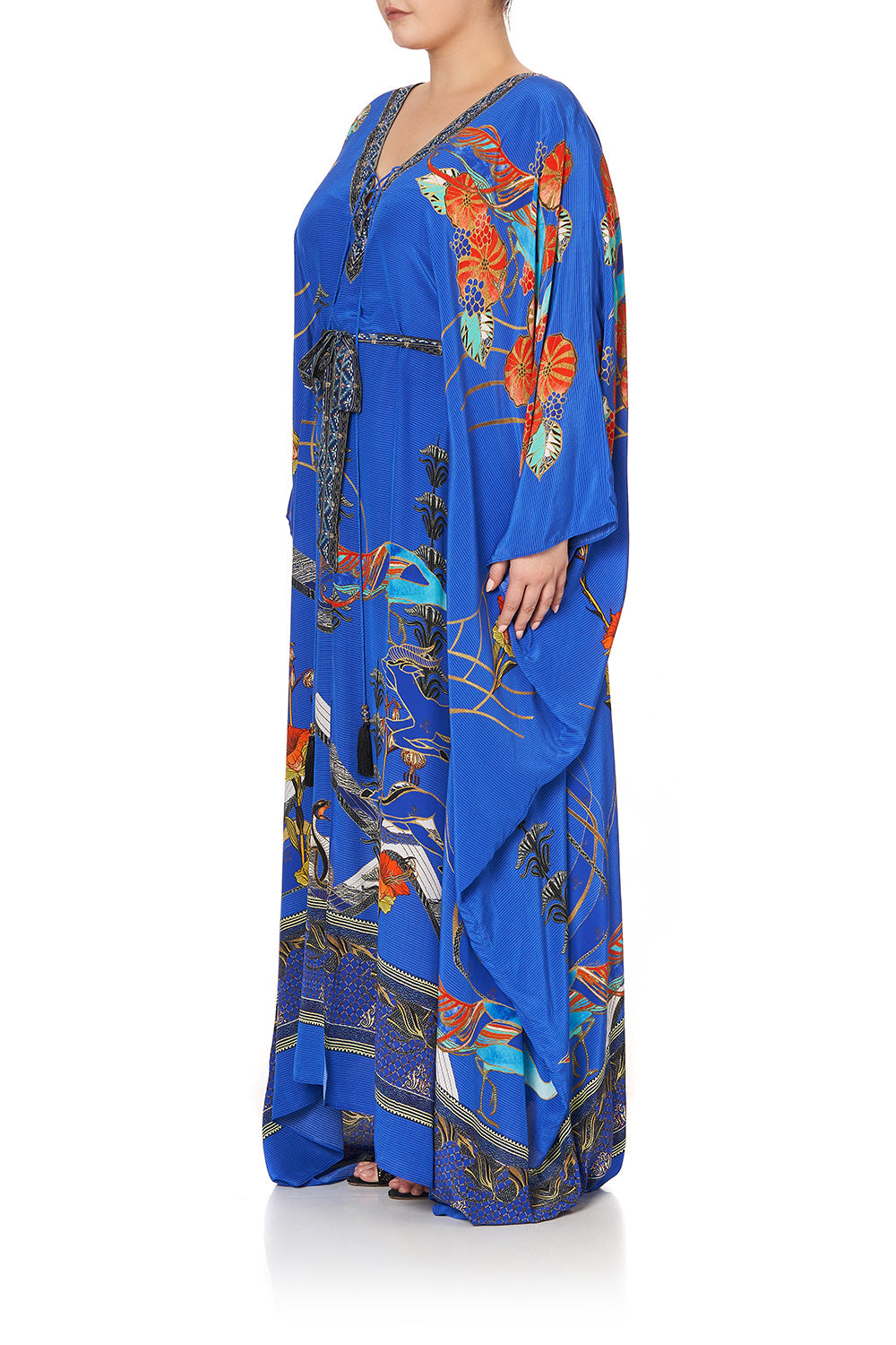 SPLIT HEM LACE UP KAFTAN TREE OF LIFE