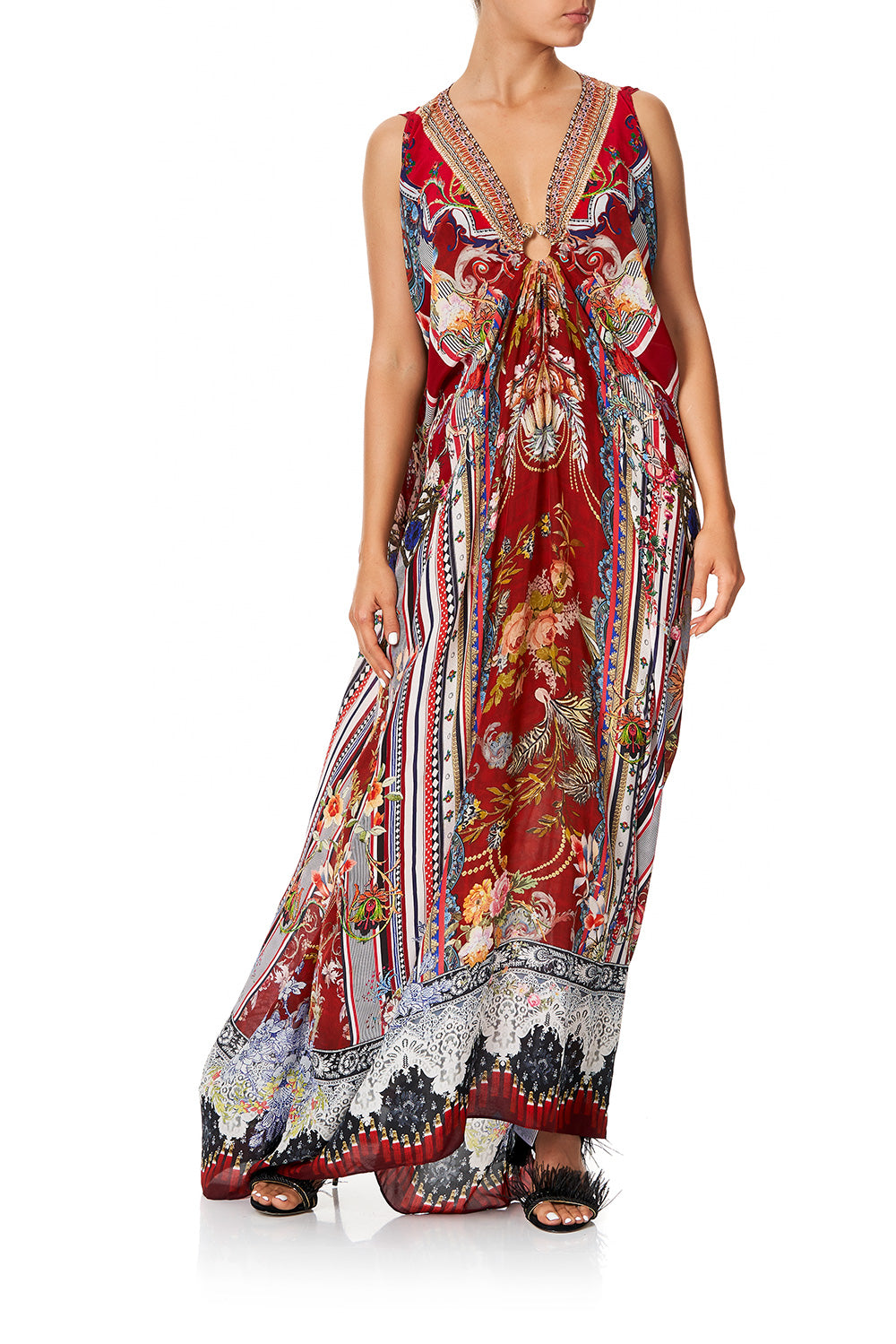 CAMILLA SPLIT SLEEVE KAFTAN W HARDWARE COSTUME PARTY