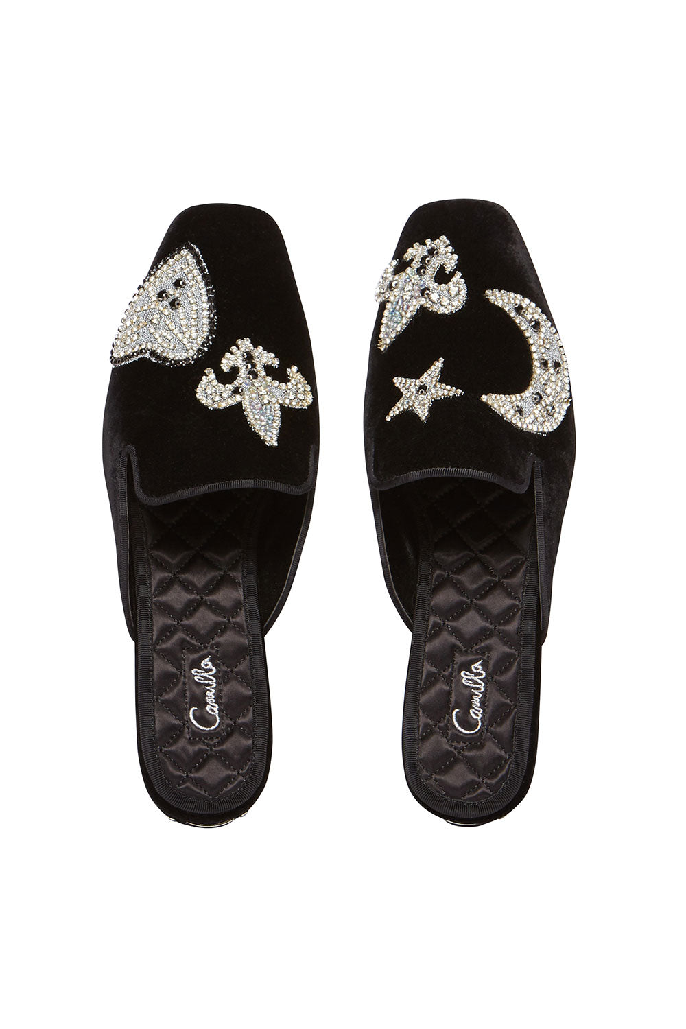 CAMILLA SQUARE TOE SLIPPER BLACK CONTEMPOARY