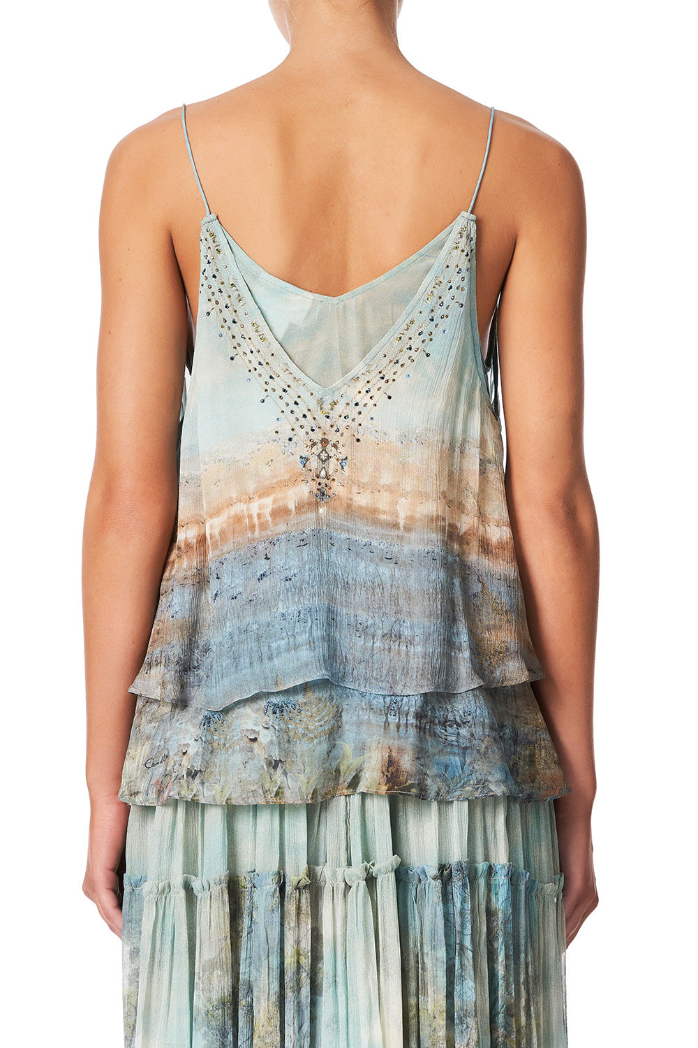 STRAP TOP WITH SHEER UNDERLAY COUNTRY DIARIES