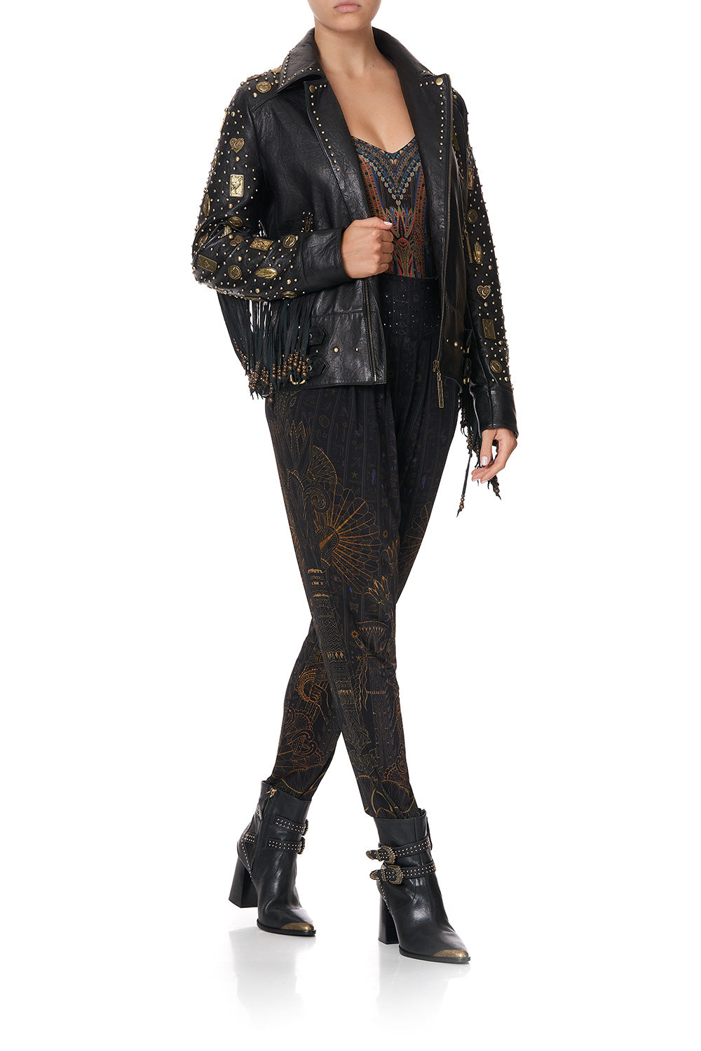 STUDDED BIKER JACKET COBRA KING