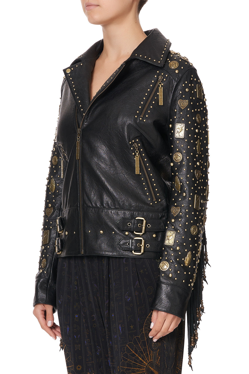 STUDDED BIKER JACKET COBRA KING