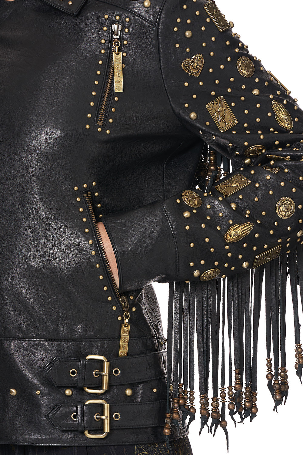 STUDDED BIKER JACKET COBRA KING