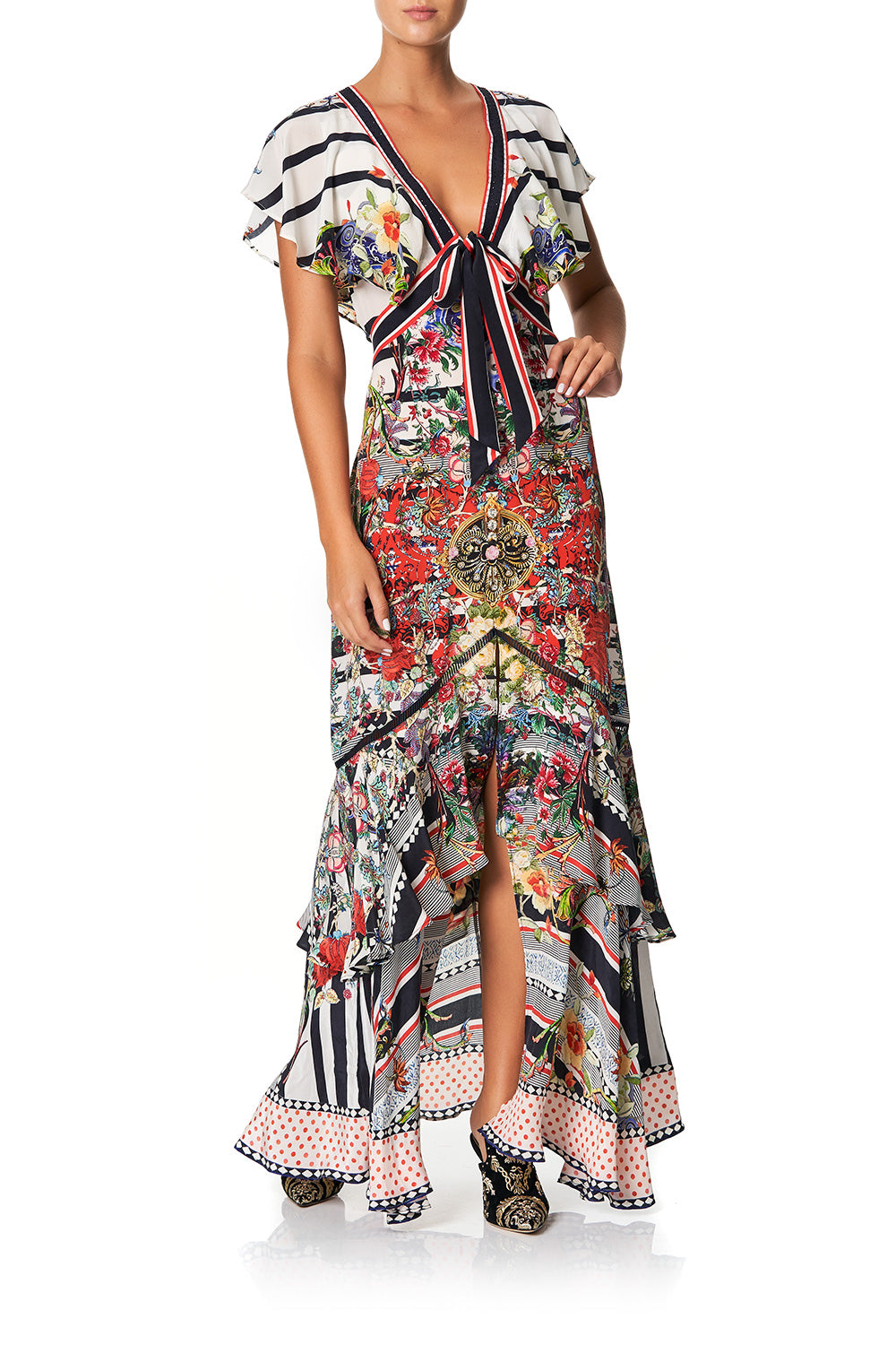 TIE FRONT MAXI WITH SPLIT JOIE DE VIVRE