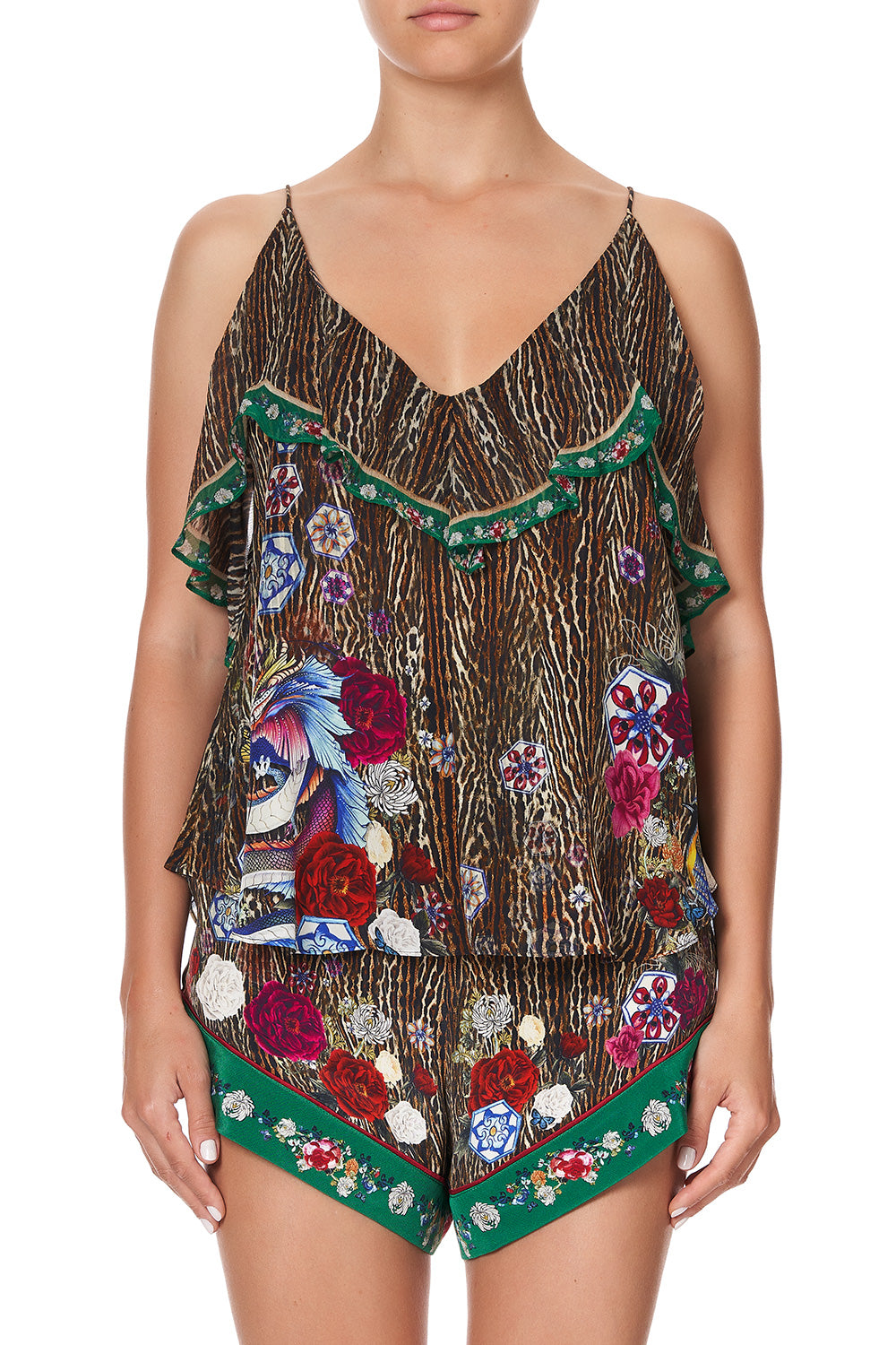 TOP WITH NECKLINE FRILL JEWEL OF JUPITER