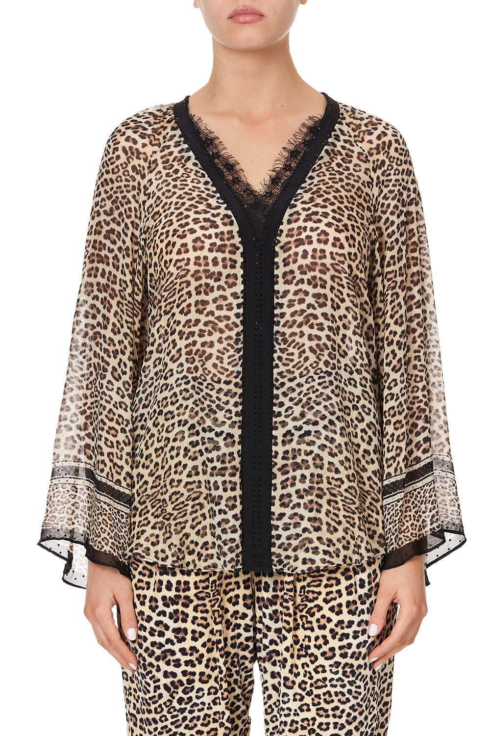 V NECK BLOUSE WITH NECKBAND SEX KITTEN