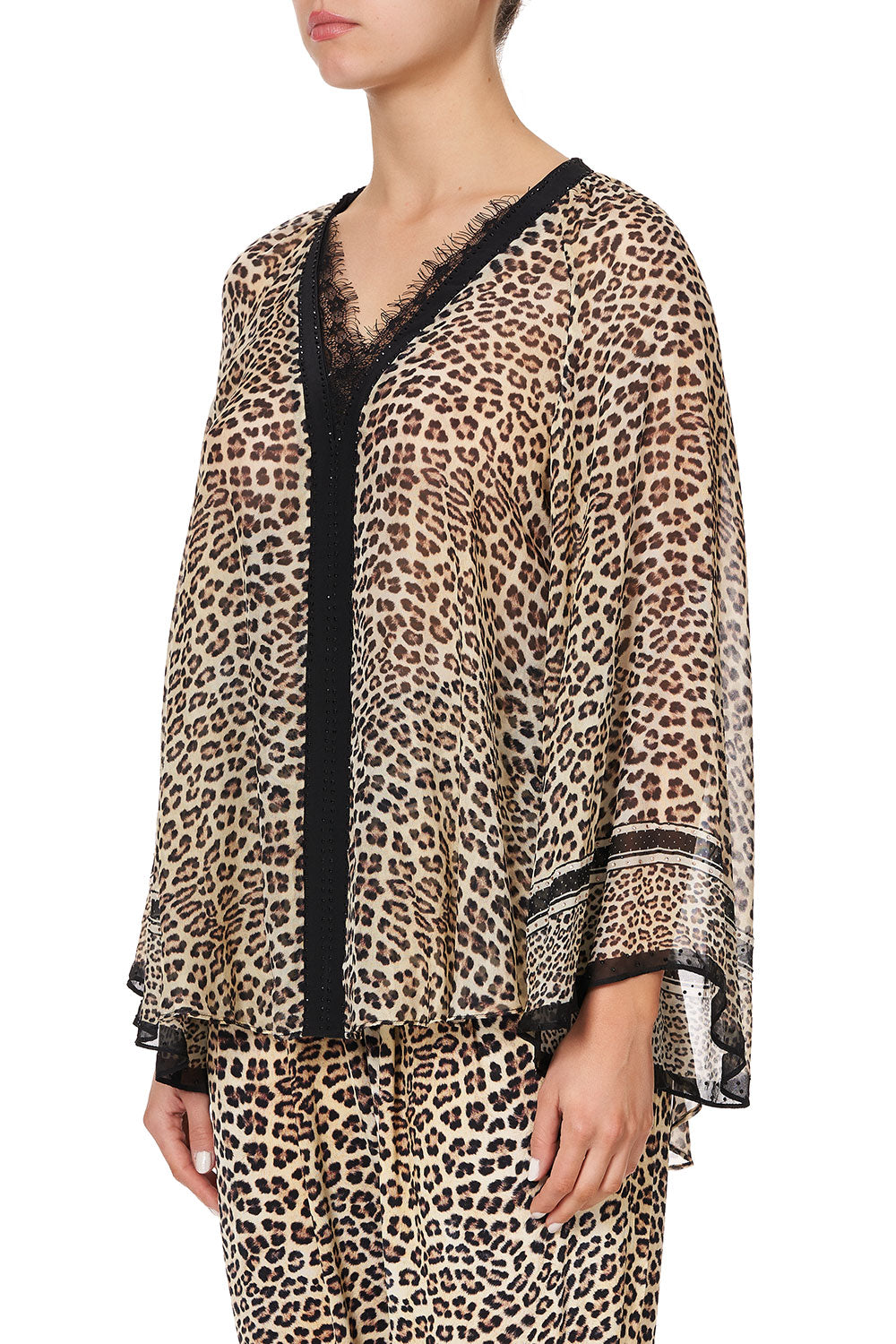 V NECK BLOUSE WITH NECKBAND SEX KITTEN