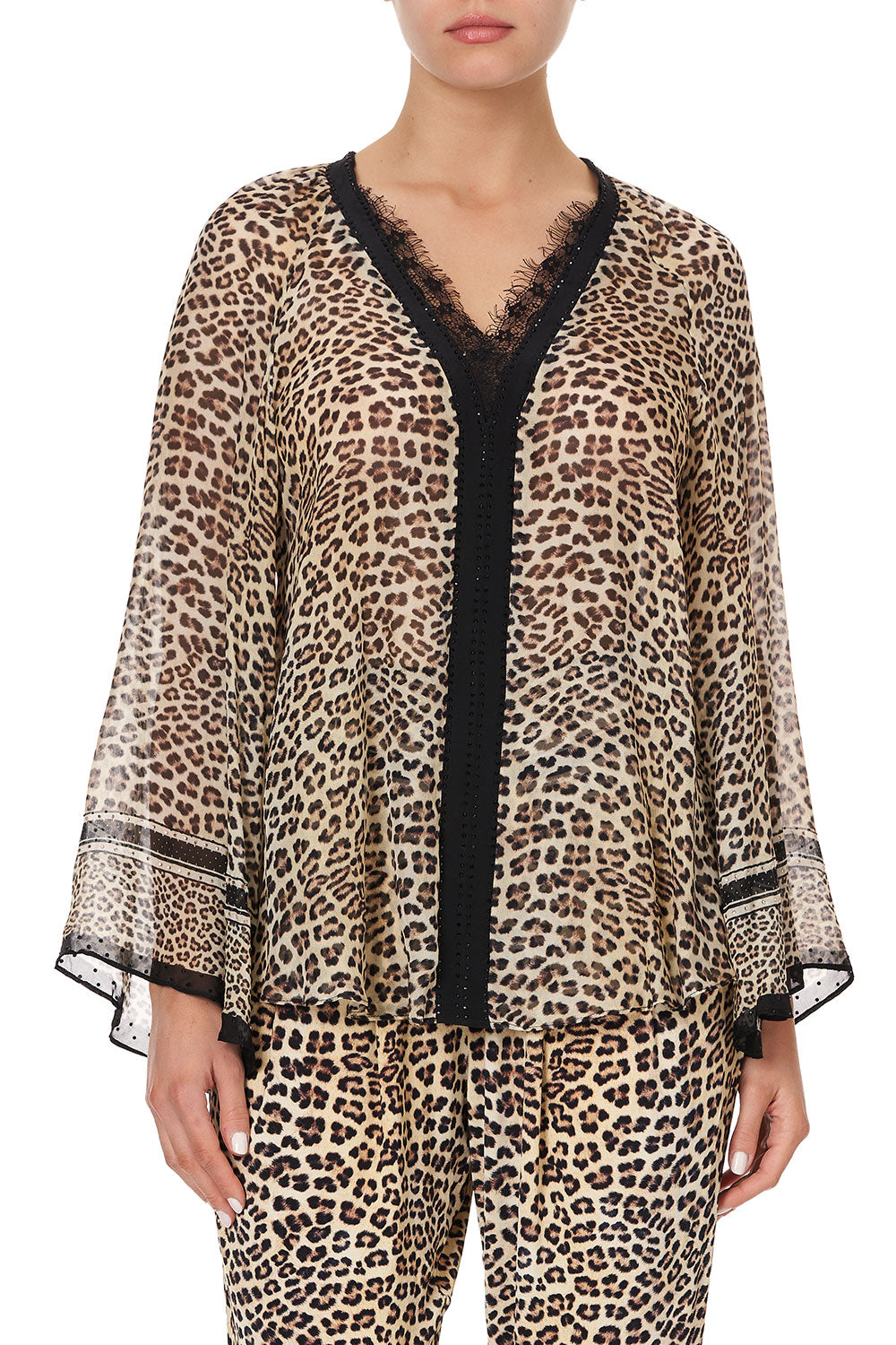 V NECK BLOUSE WITH NECKBAND SEX KITTEN