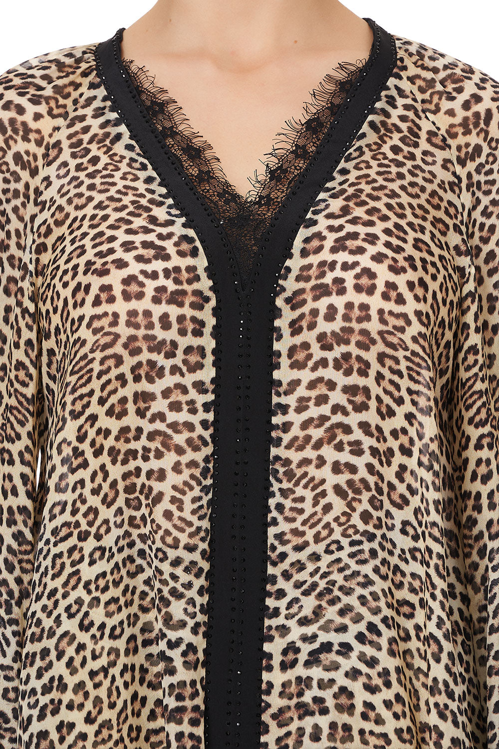 V NECK BLOUSE WITH NECKBAND SEX KITTEN