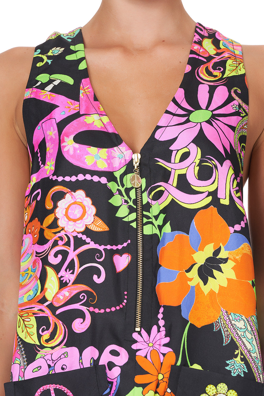 V NECK SHIFT DRESS PEACE LOVE AND HAIR