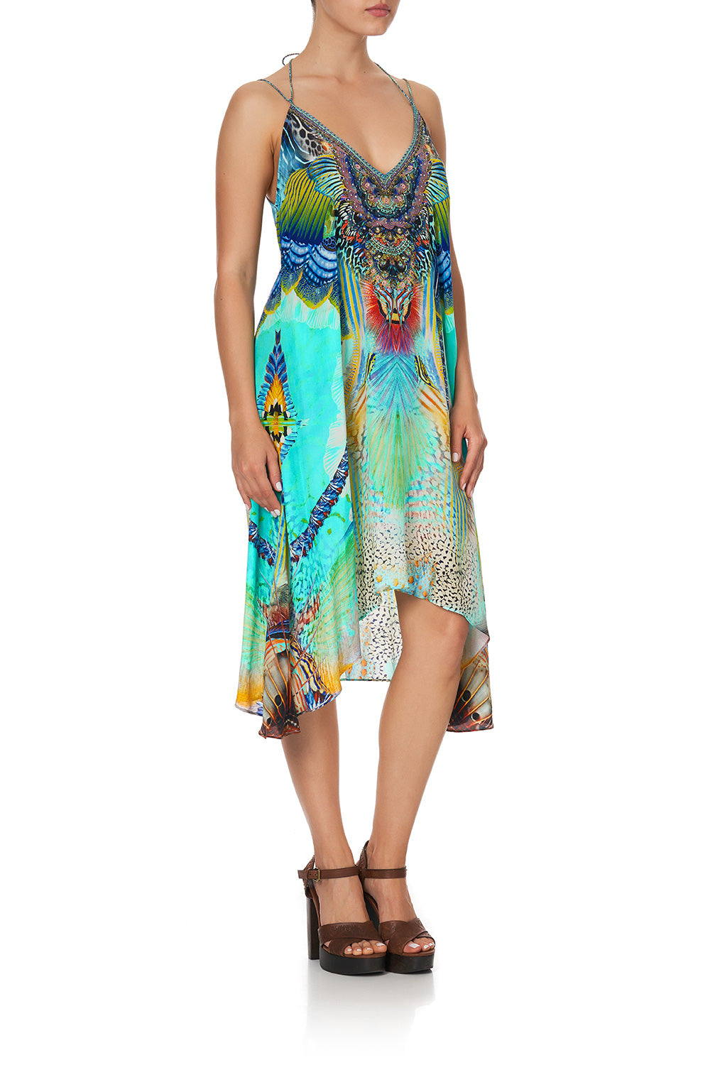 V-NECK STRAPPY FLARE DRESS REEF WARRIOR