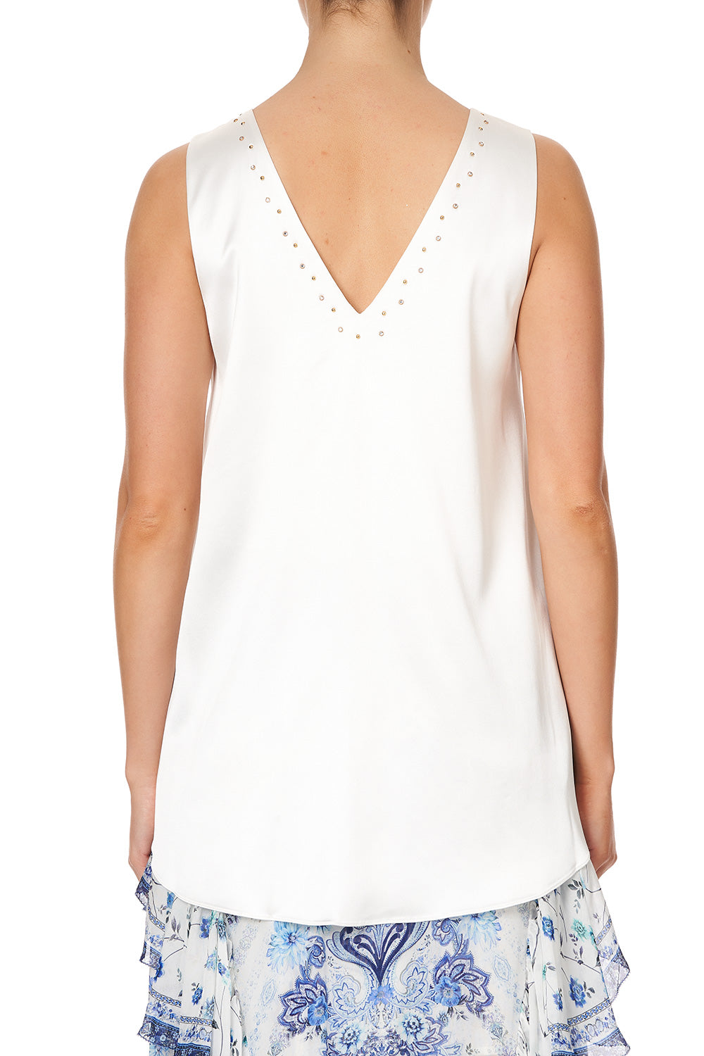 WIDE STRAP U-RING TOP SOLID WHITE