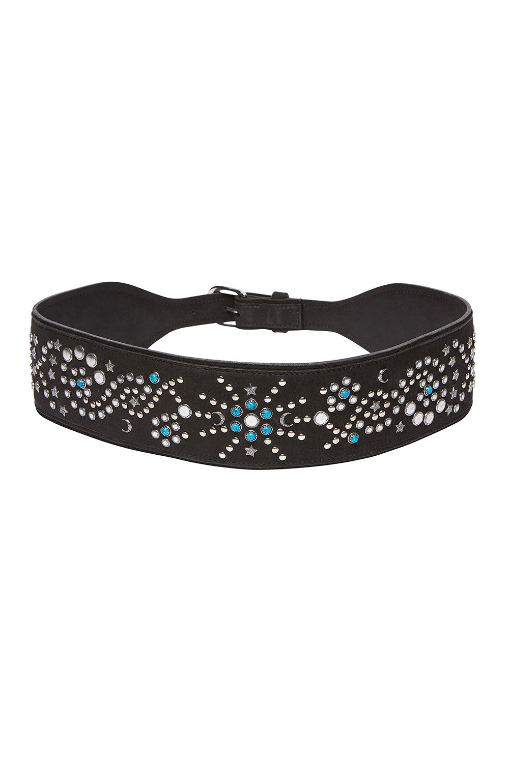 CAMILLA WIDE STUDDED BELT BLACK
