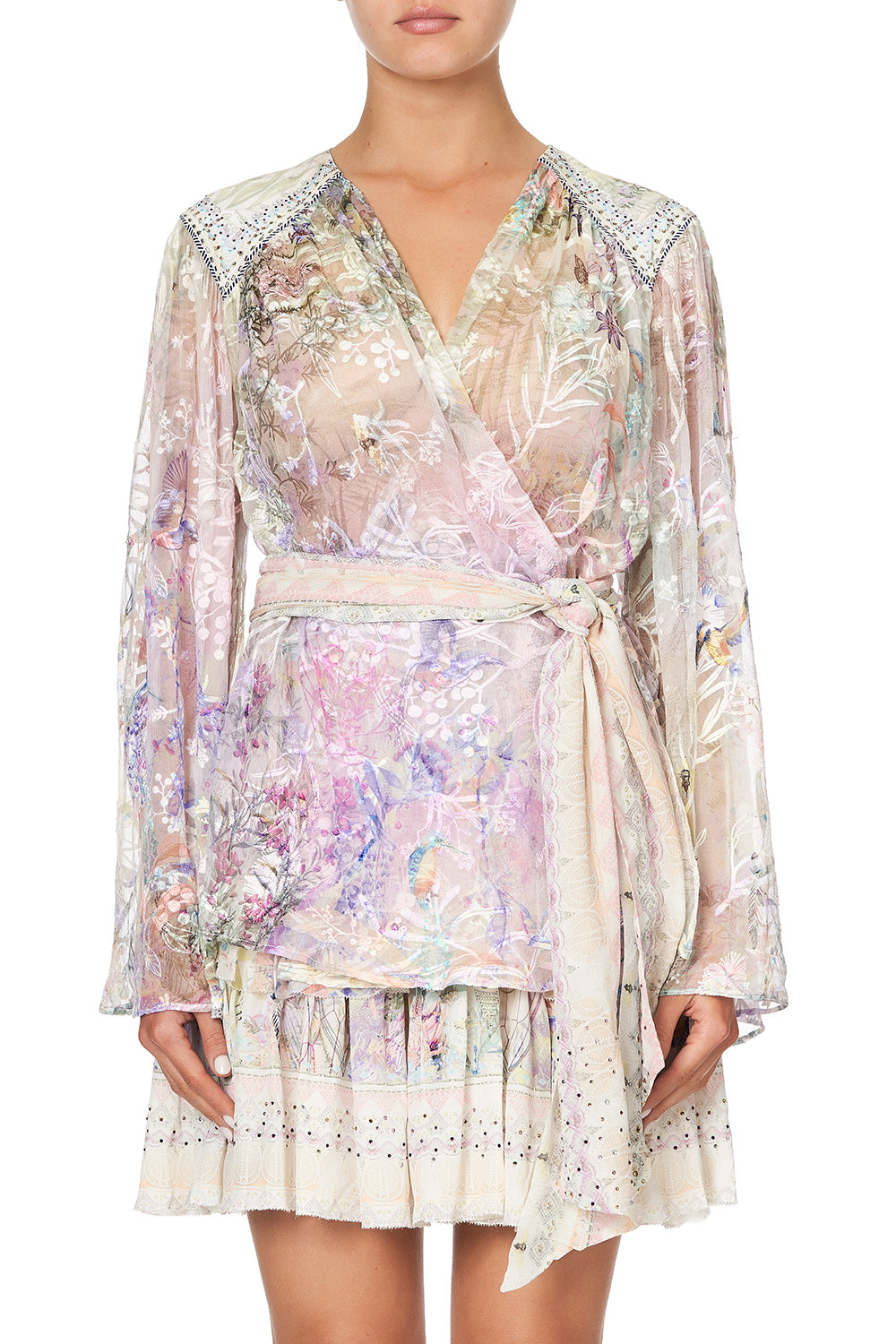 BLOUSON SLEEVE WRAP DRESS MERMAID MILLA